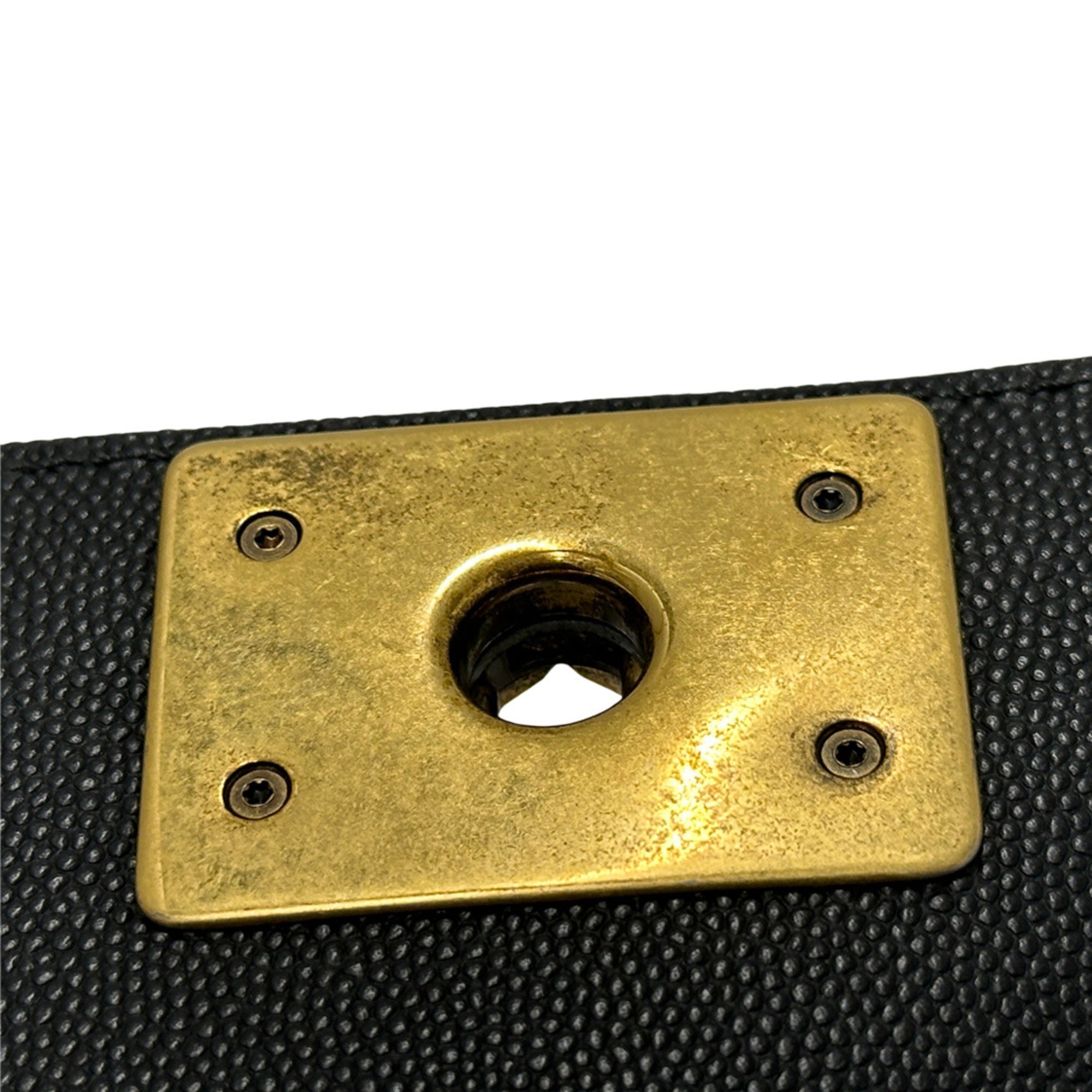 Chanel Black Grained Calfskin Handbag Shoulder Bag (Pre-Owned)