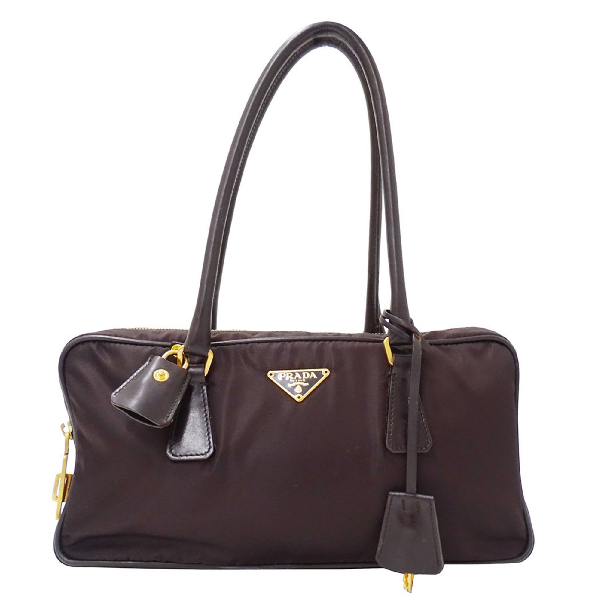 Prada Dark Brown Nylon Handbag (Pre-Owned)