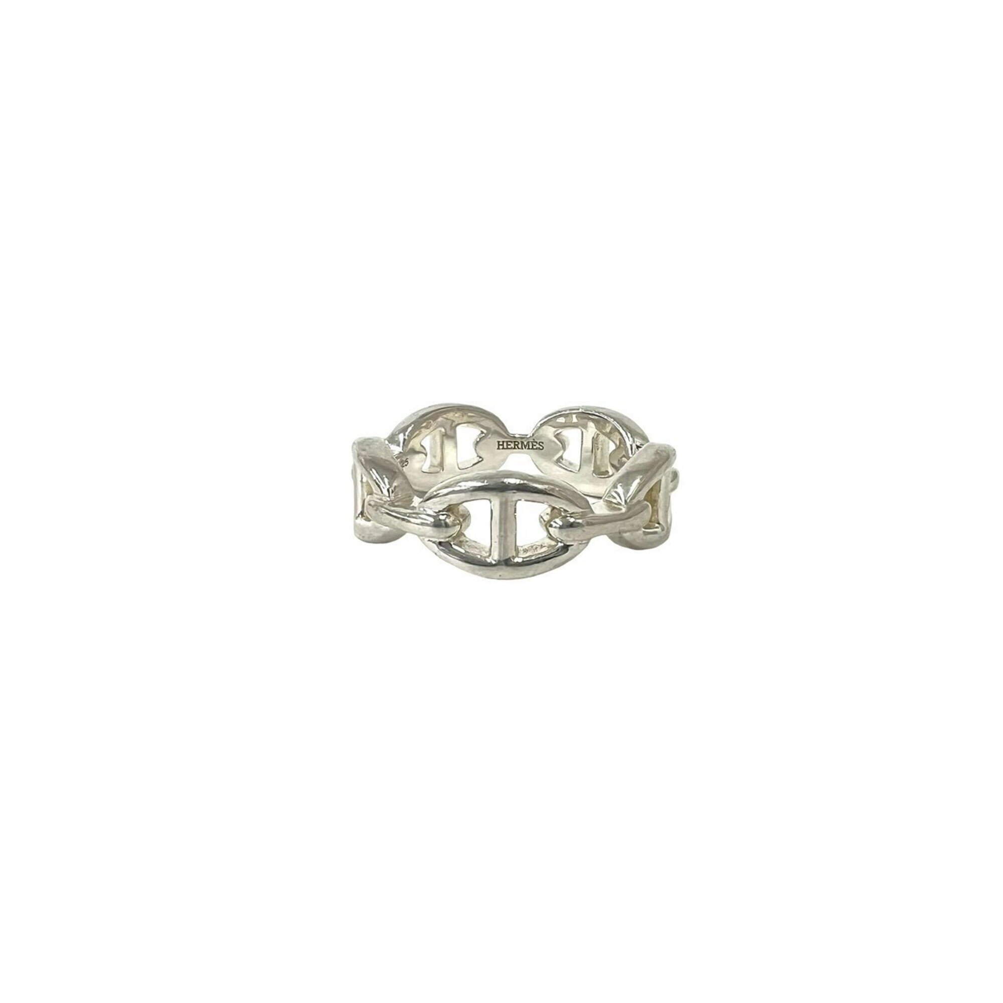 Hermes Silver Silver 925 Band Ring (Pre-Owned)