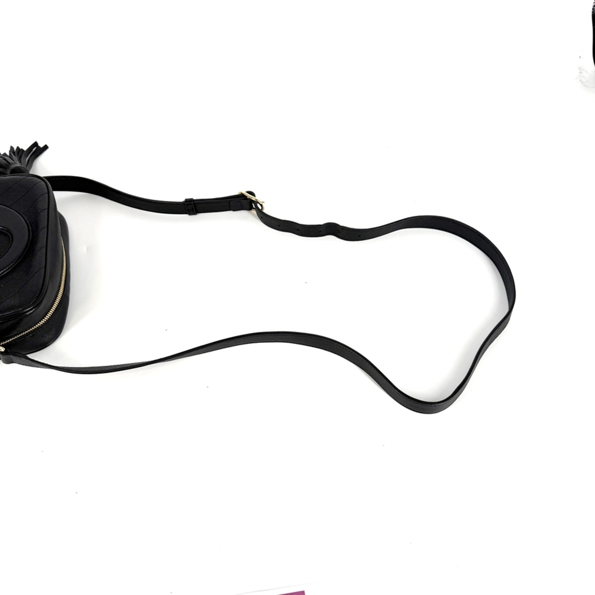 Gucci Black White Leather Shoulder Bag (Pre-Owned)