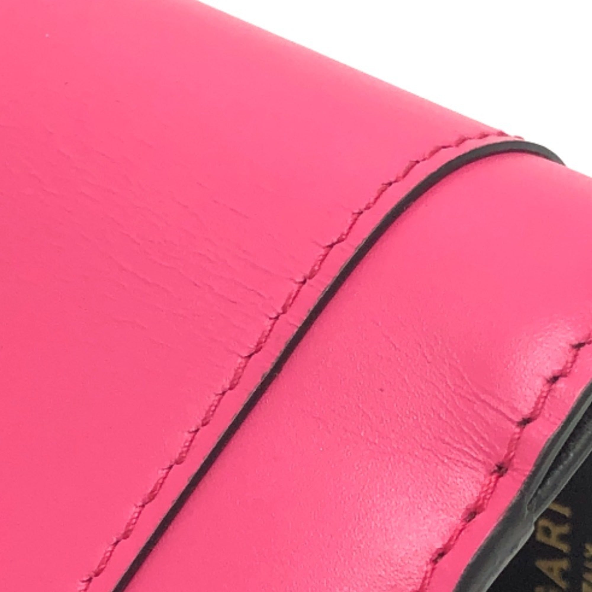 Bvlgari Black Pink Leather Wallet (Tri-Fold) (Pre-Owned)