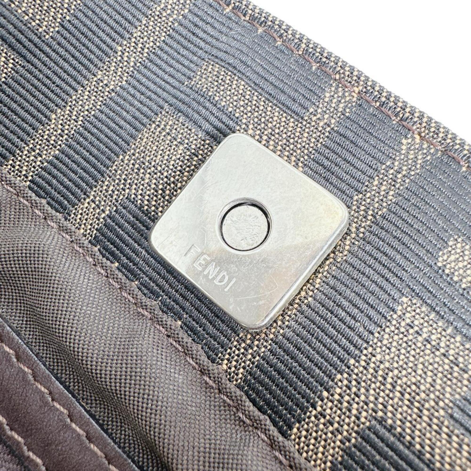Fendi Brown Zucca Shoulder Bag (Pre-Owned)