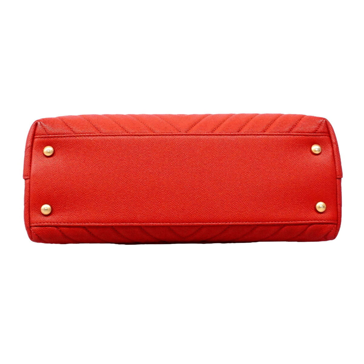 Chanel Red Color Grained Calfskin Handbag (Pre-Owned)