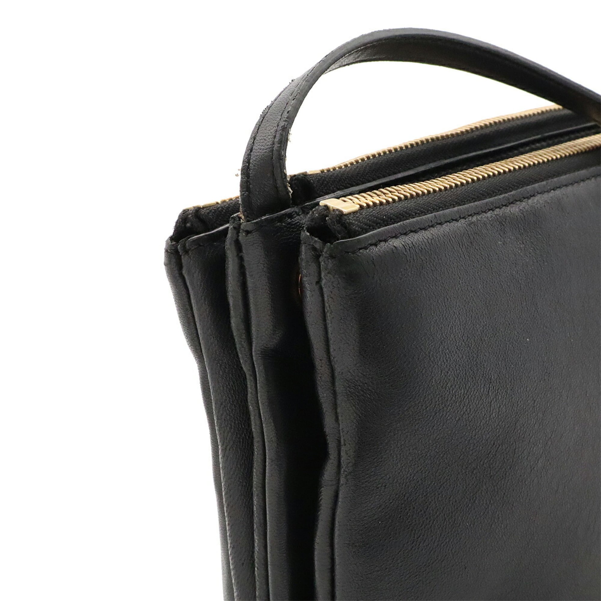 Celine Black Leather Pochette Shoulder Bag (Pre-Owned)