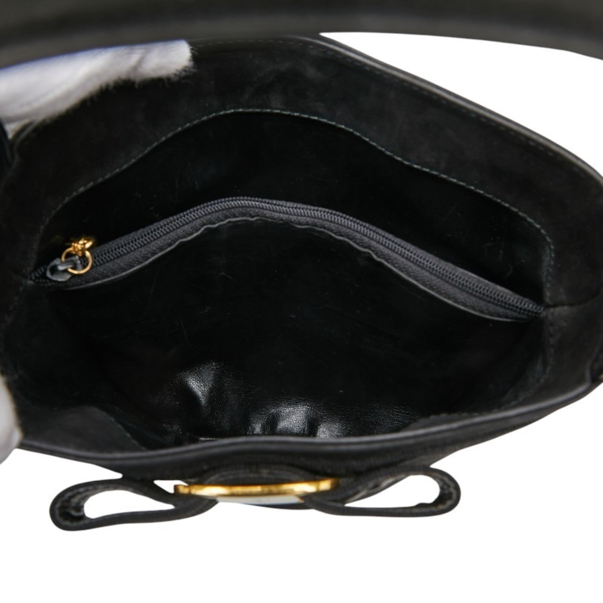 Salvatore Ferragamo Black Suede Leather Handbag (Pre-Owned)