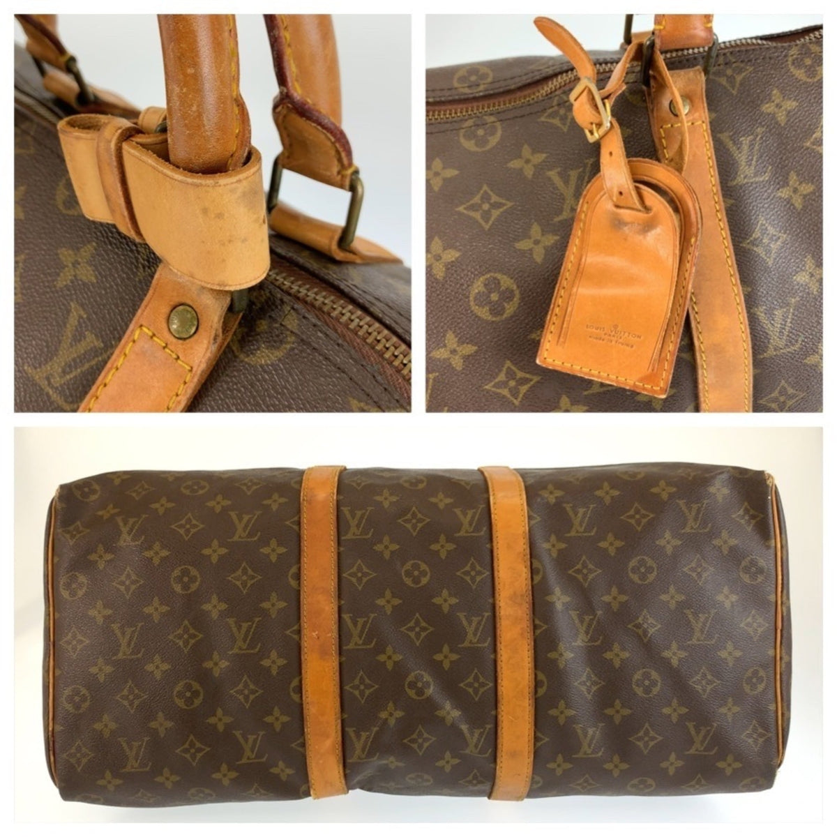 Louis Vuitton Brown Pvc Leather Boston Bag Handbag (Pre-Owned)