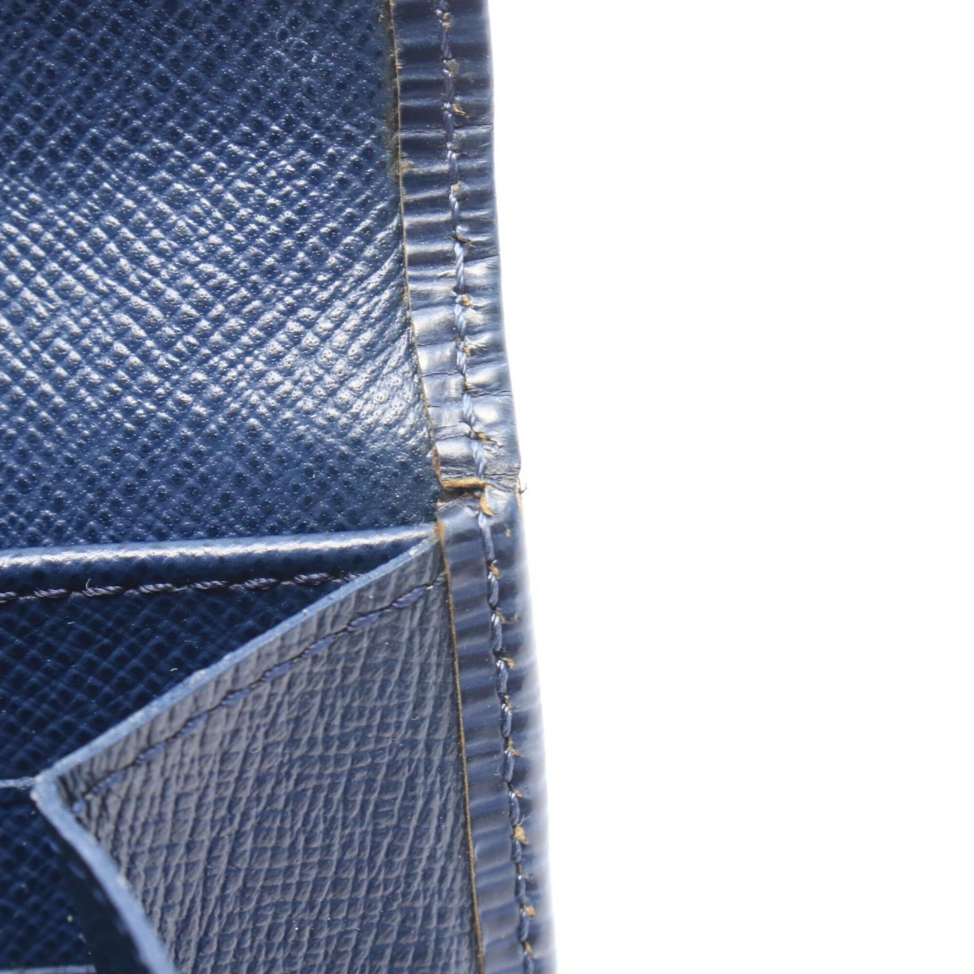 Louis Vuitton Navy Leather Long Wallet (Bi-Fold) (Pre-Owned)
