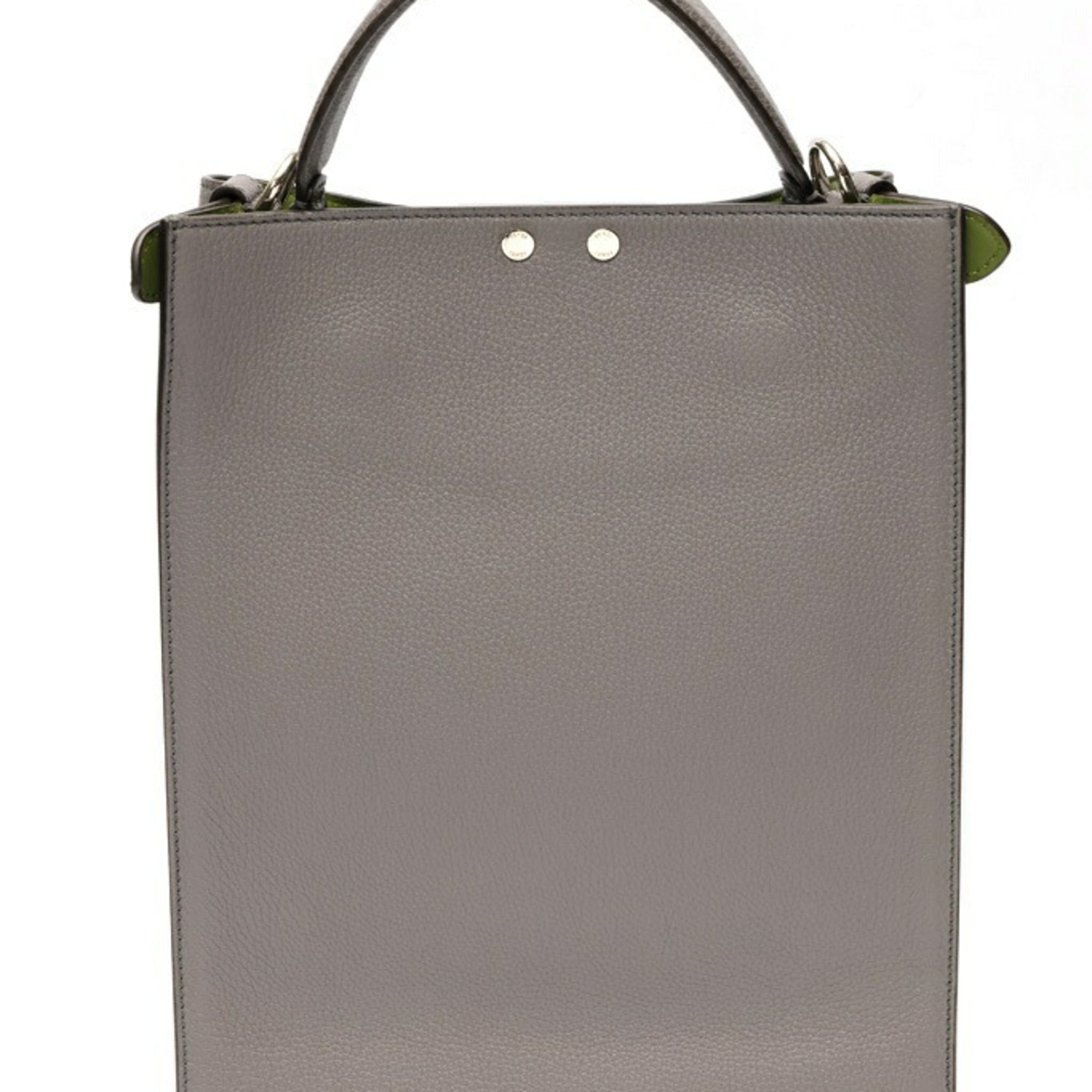 Fendi Peekaboo Gray Shoulder Bag (Pre-Owned)