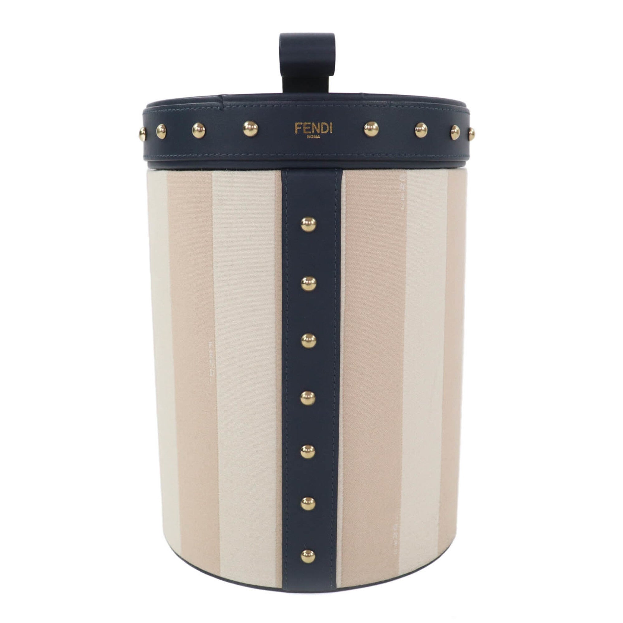 Fendi Beige Navy Leather Pouch (Pre-Owned)