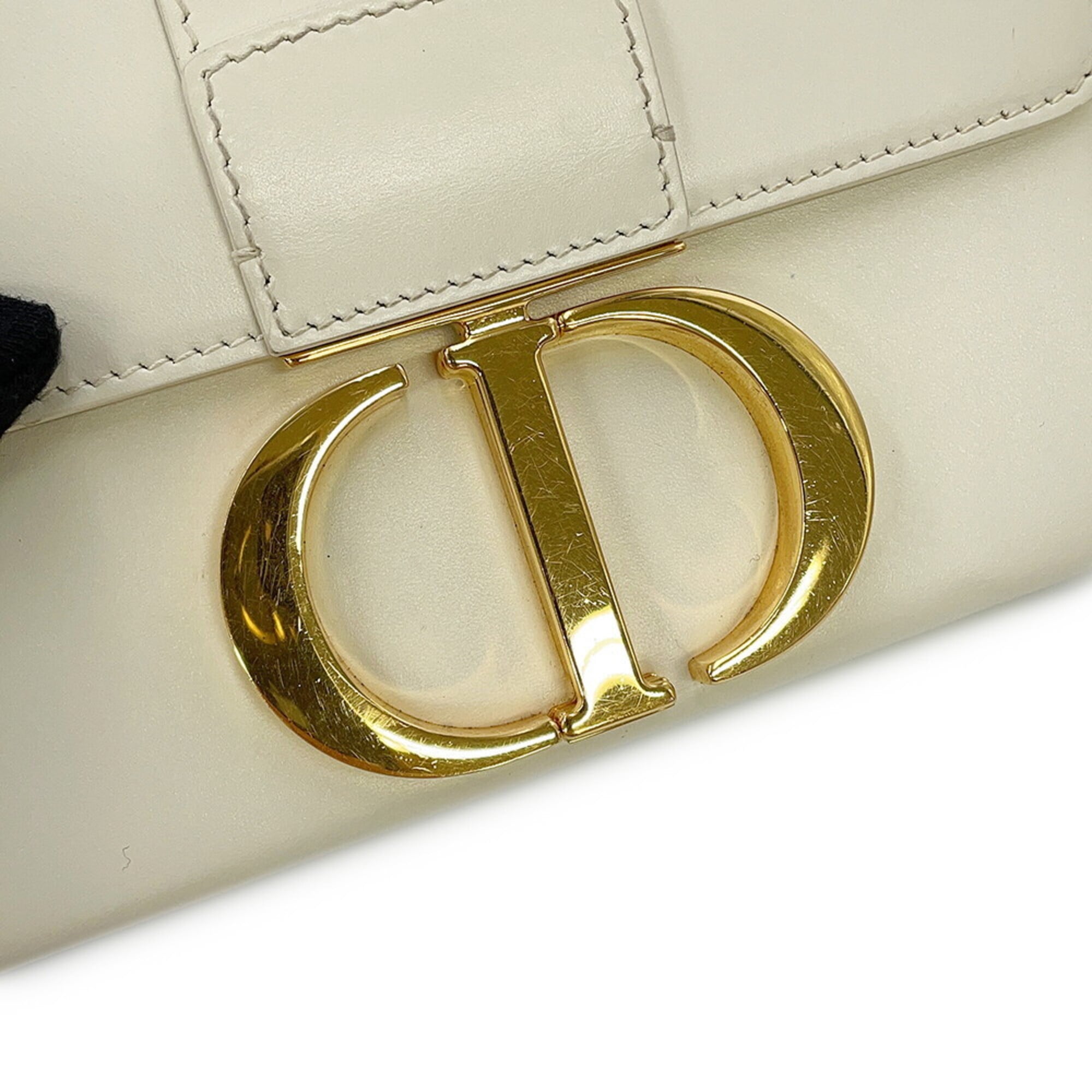 Christian Dior White Leather Handbag Shoulder Bag (Pre-Owned)