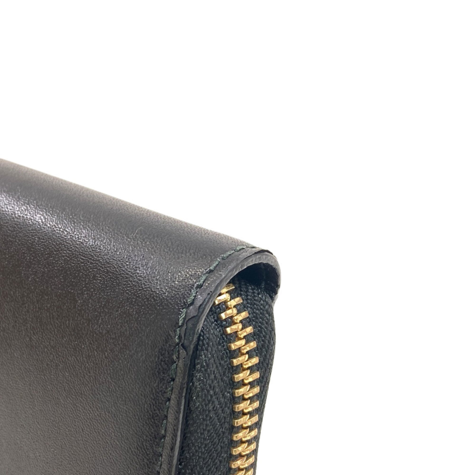 Salvatore Ferragamo Gancini Black Leather Wallet (Bi-Fold) (Pre-Owned)