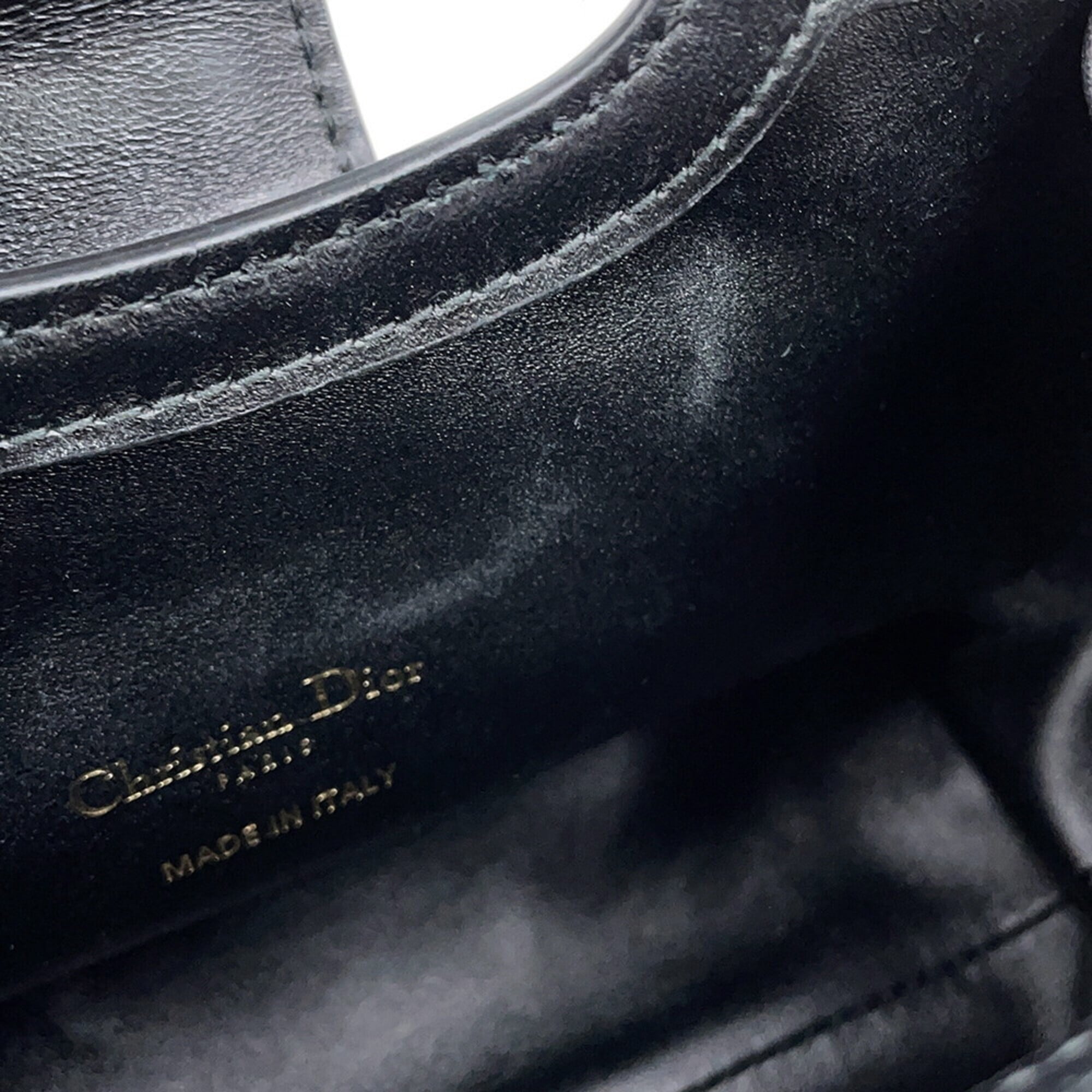 Christian Dior Black Leather Handbag Shoulder Bag (Pre-Owned)
