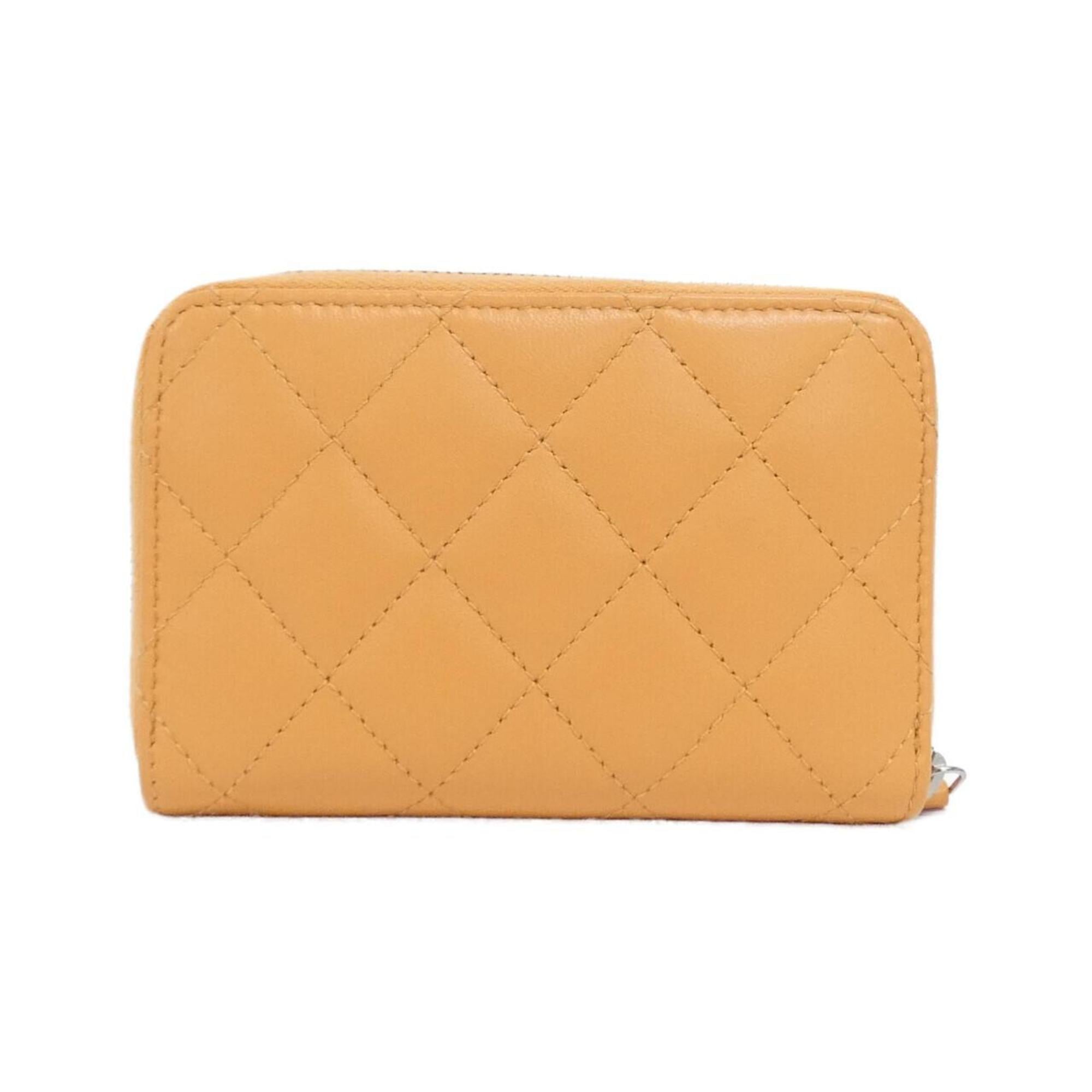 Chanel Orange Leather Coin Purse/Coin Case (Pre-Owned)