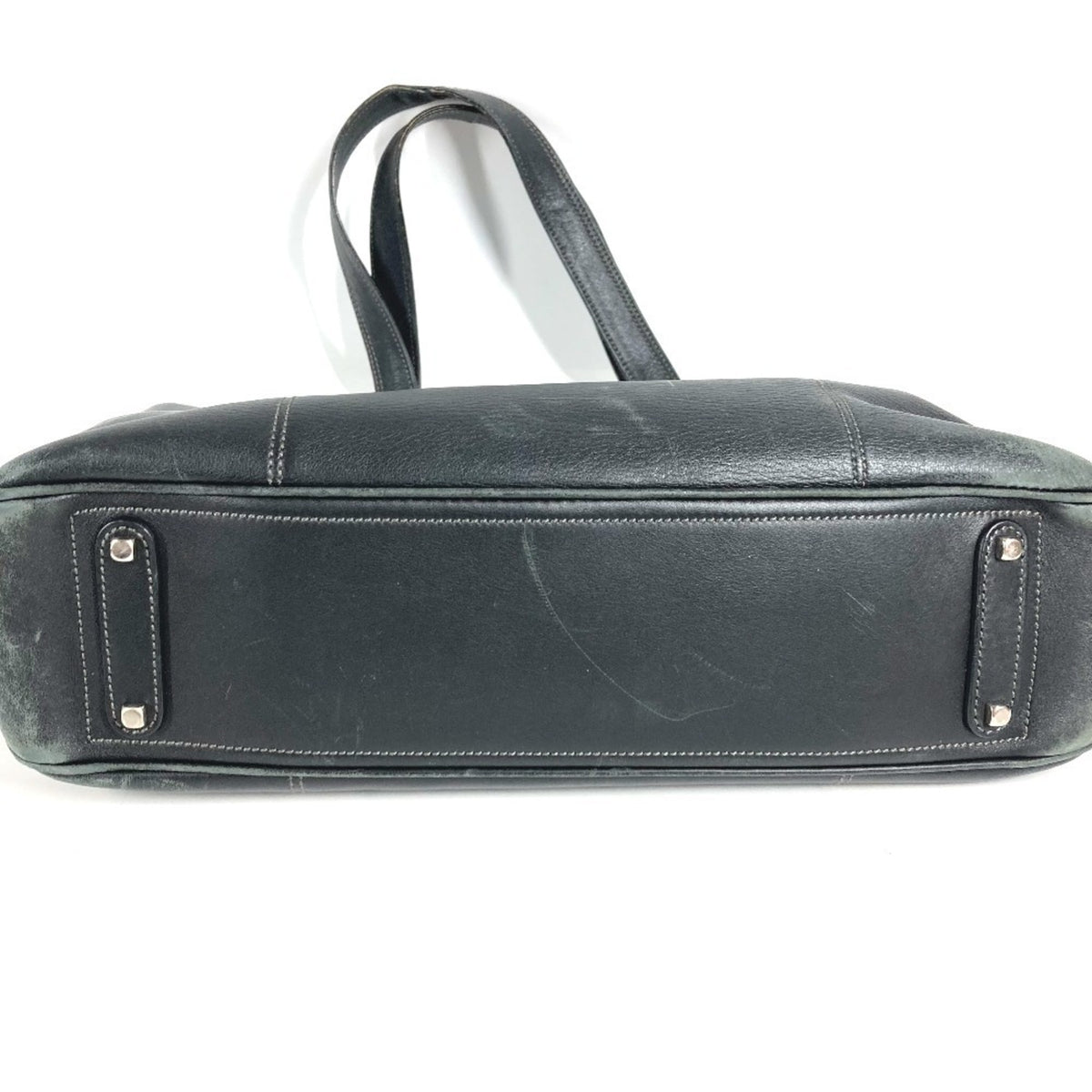 Salvatore Ferragamo Black Leather Shoulder Bag Tote Bag (Pre-Owned)