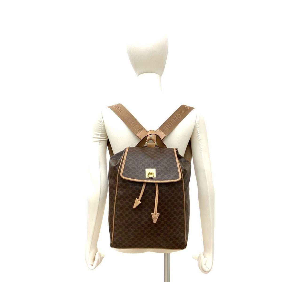 Celine Brown Leather Pvc Backpack (Pre-Owned)