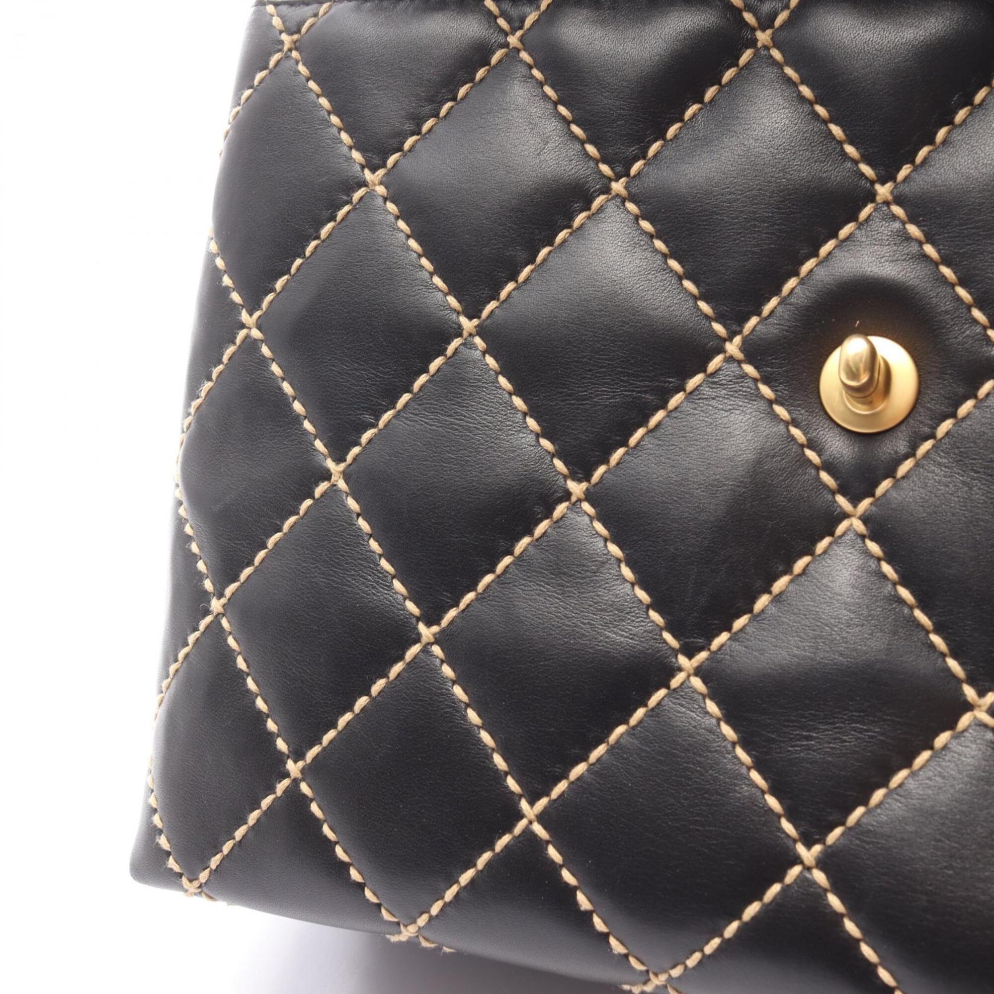 Chanel Black Leather Handbag (Pre-Owned)