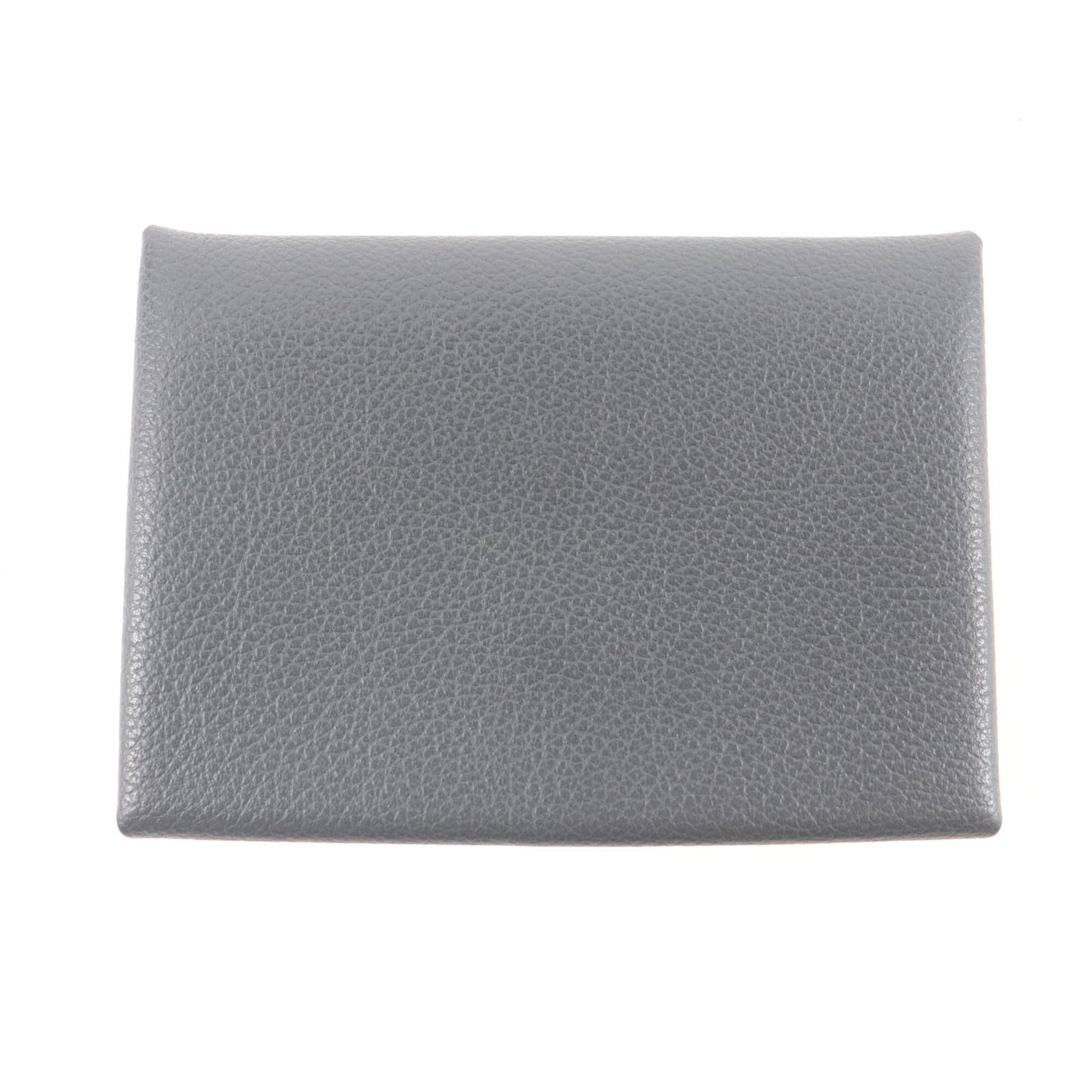 Hermes Dark Gray Evercalf Leather Coin Purse/Coin Case (Pre-Owned)