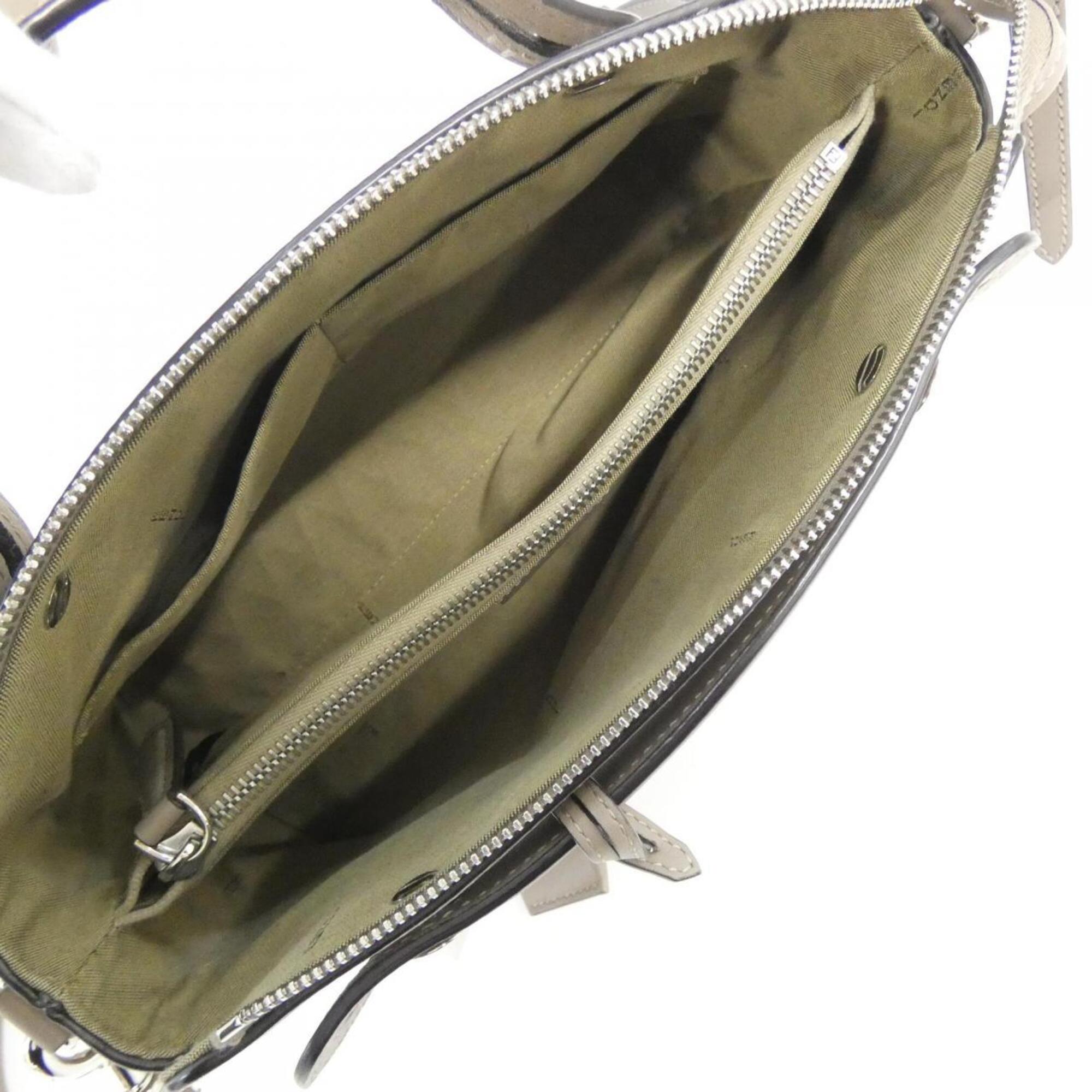 Fendi By The Way Silver Leather Handbag (Pre-Owned)