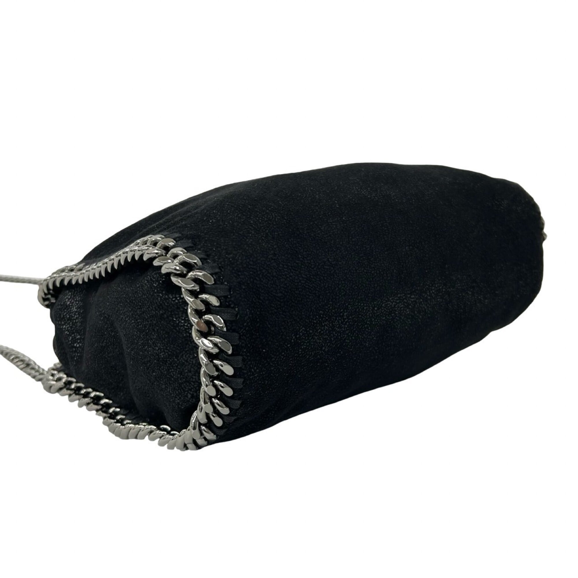 Stella Mccartney Black Leather Handbag Shoulder Bag (Pre-Owned)