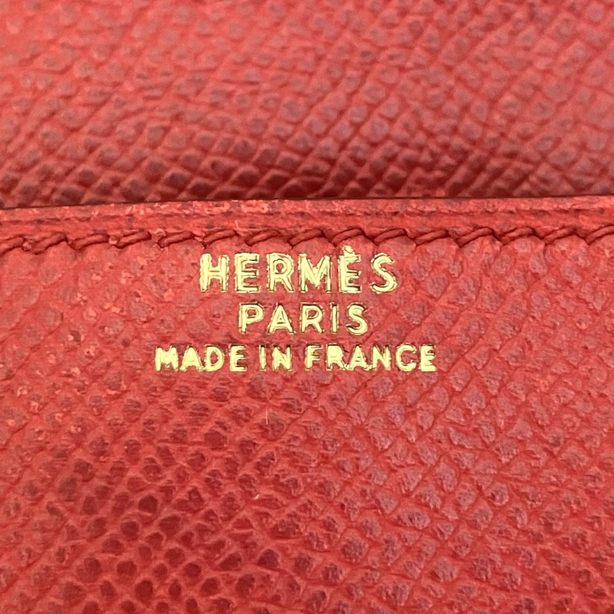 Hermes Red Color Courchevel Leather Fanny Pack Pochette (Pre-Owned)