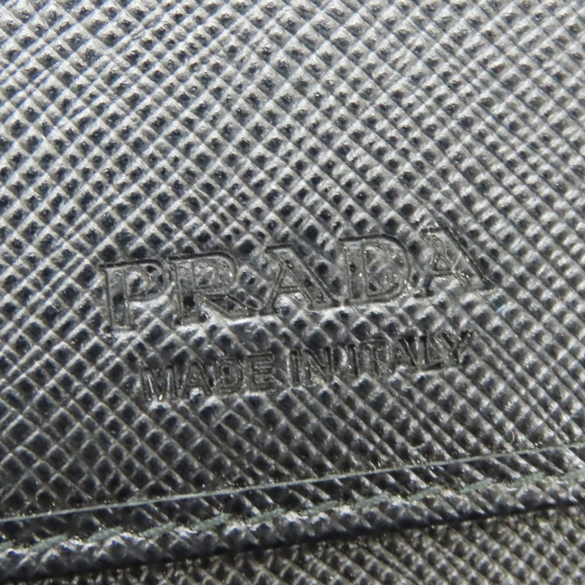 Prada Black Metallic Gray Leather Bill Wallet (Bi-Fold) (Pre-Owned)