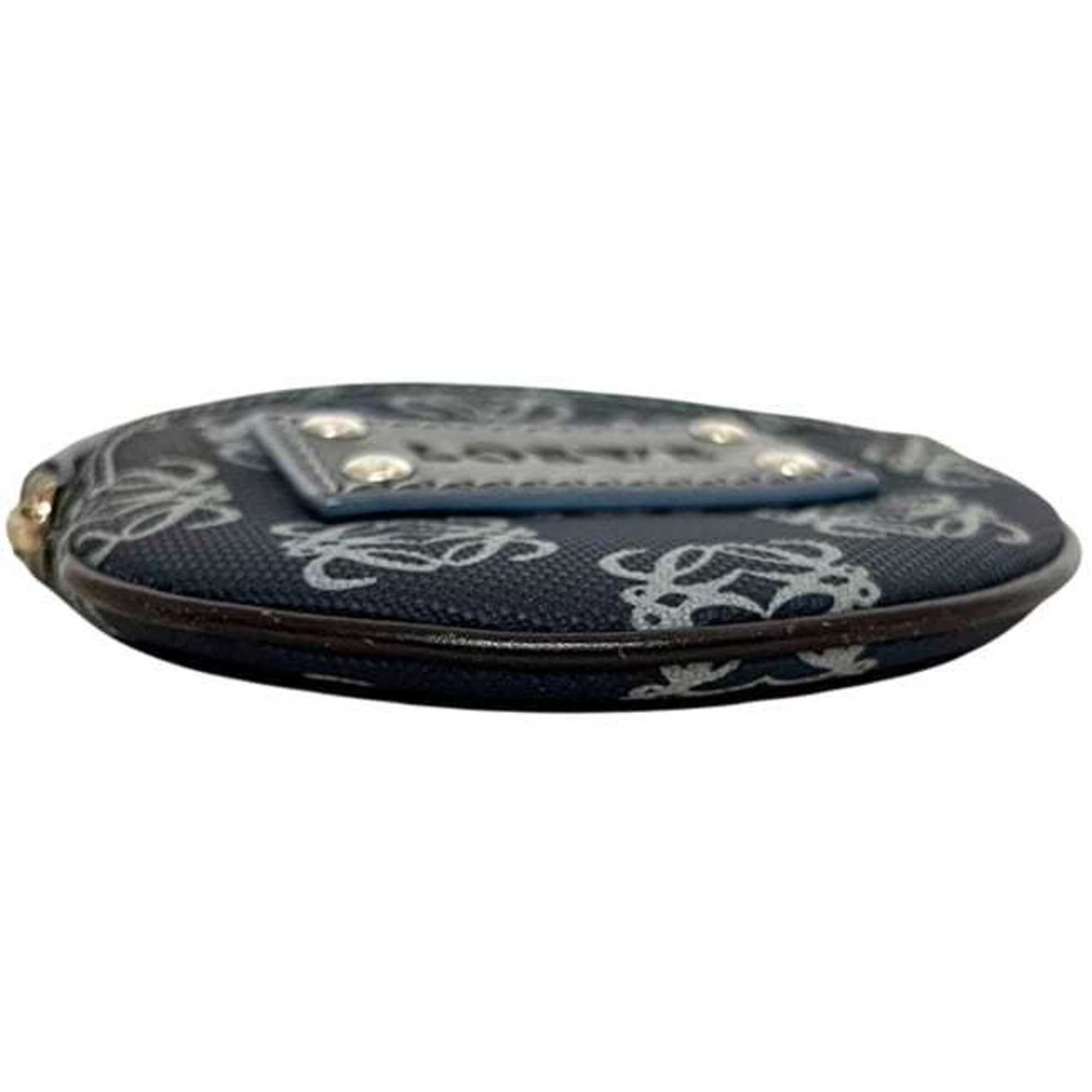 Loewe Navy Pvc Leather Coin Purse/Coin Case (Pre-Owned)