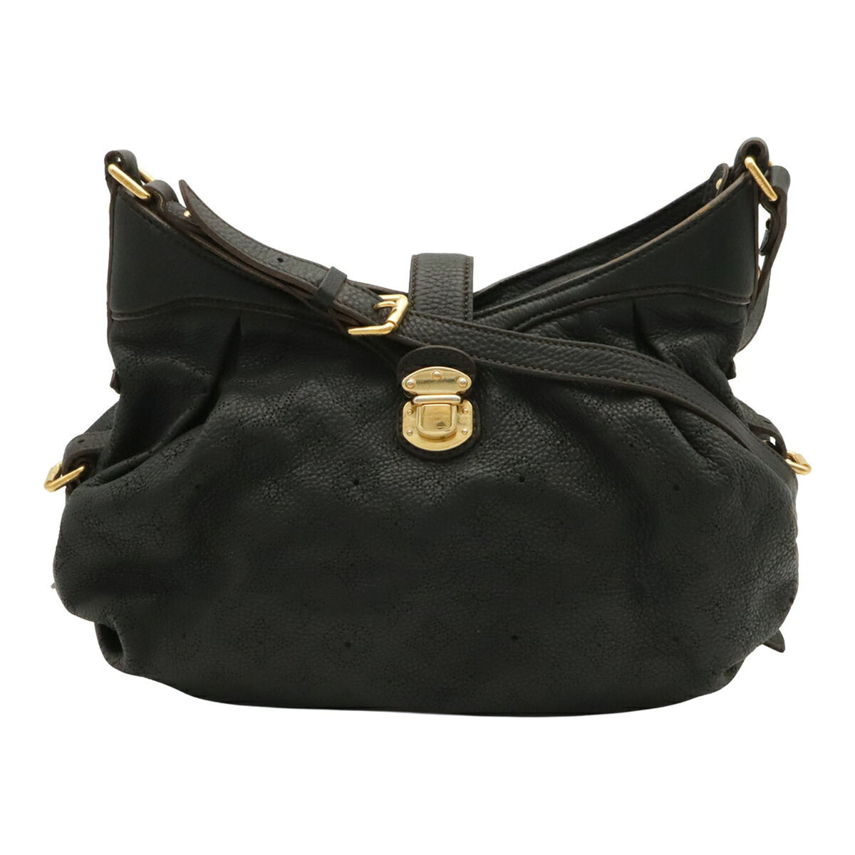 Louis Vuitton Noir Leather Shoulder Bag (Pre-Owned)