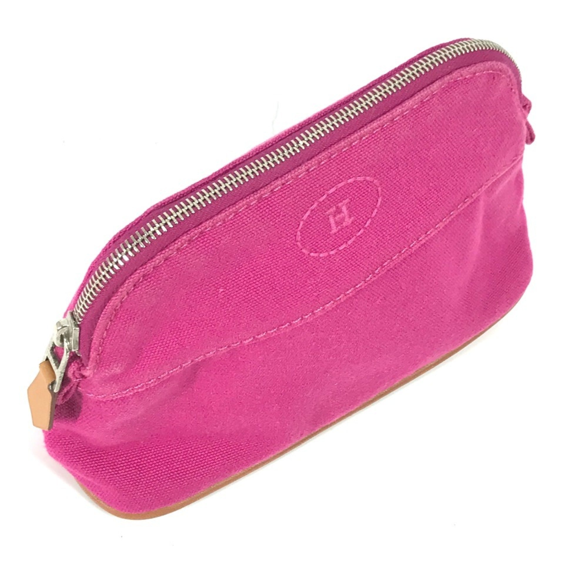 Hermes Pink Canvas Pouch (Pre-Owned)