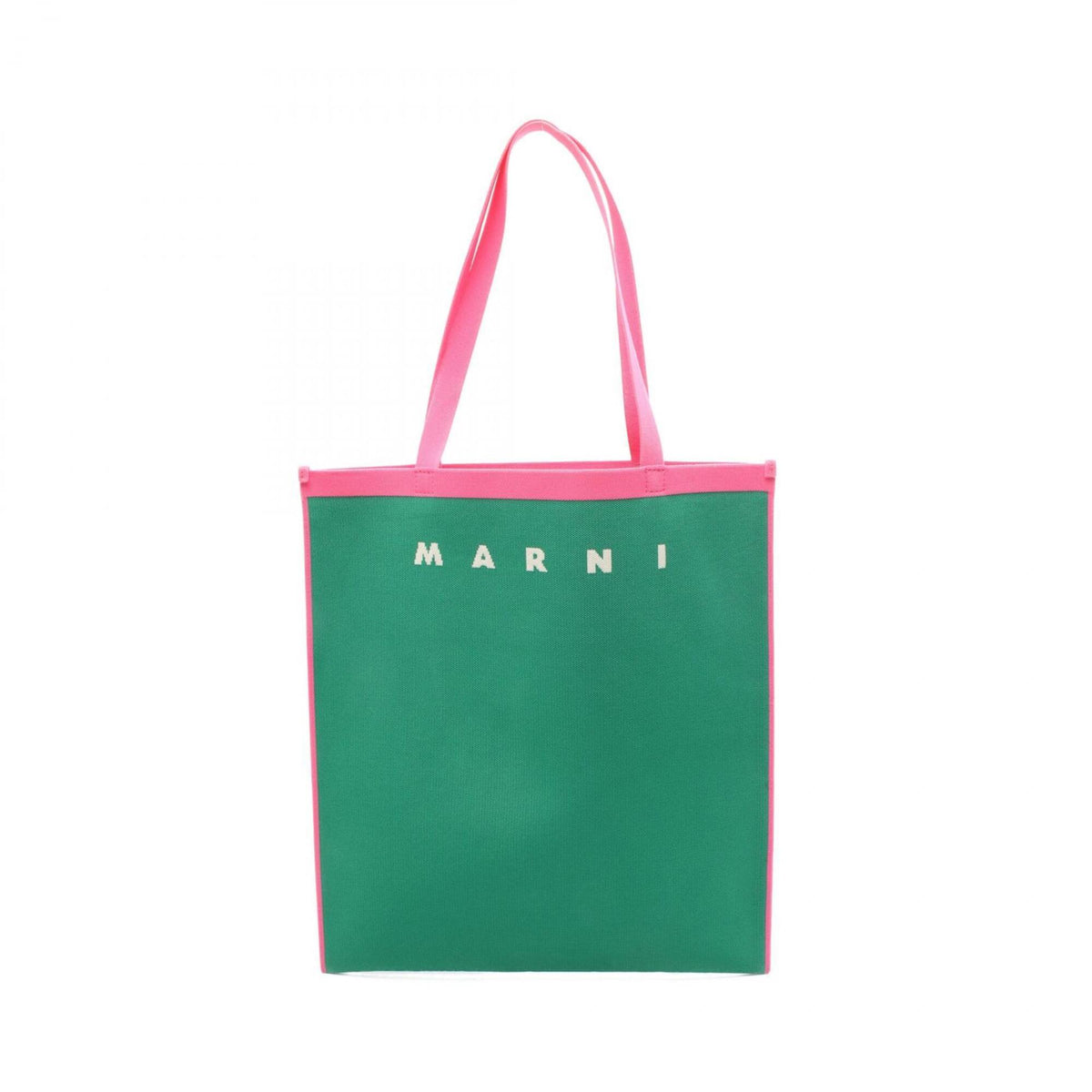Marni Green Pink Polyester Handbag Tote Bag (Pre-Owned)