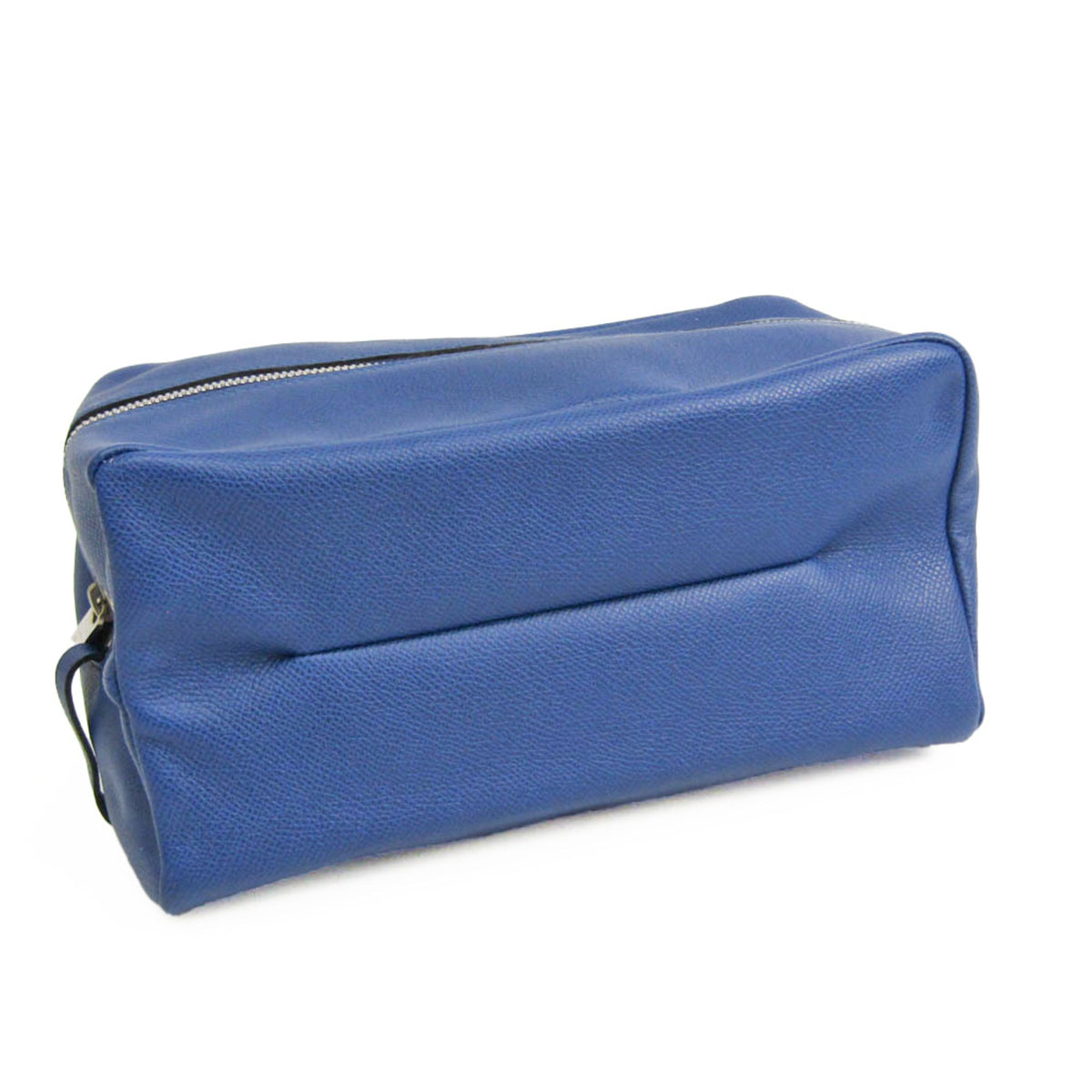 Valextra Royal Blue Leather Clutch Bag Pouch (Pre-Owned)