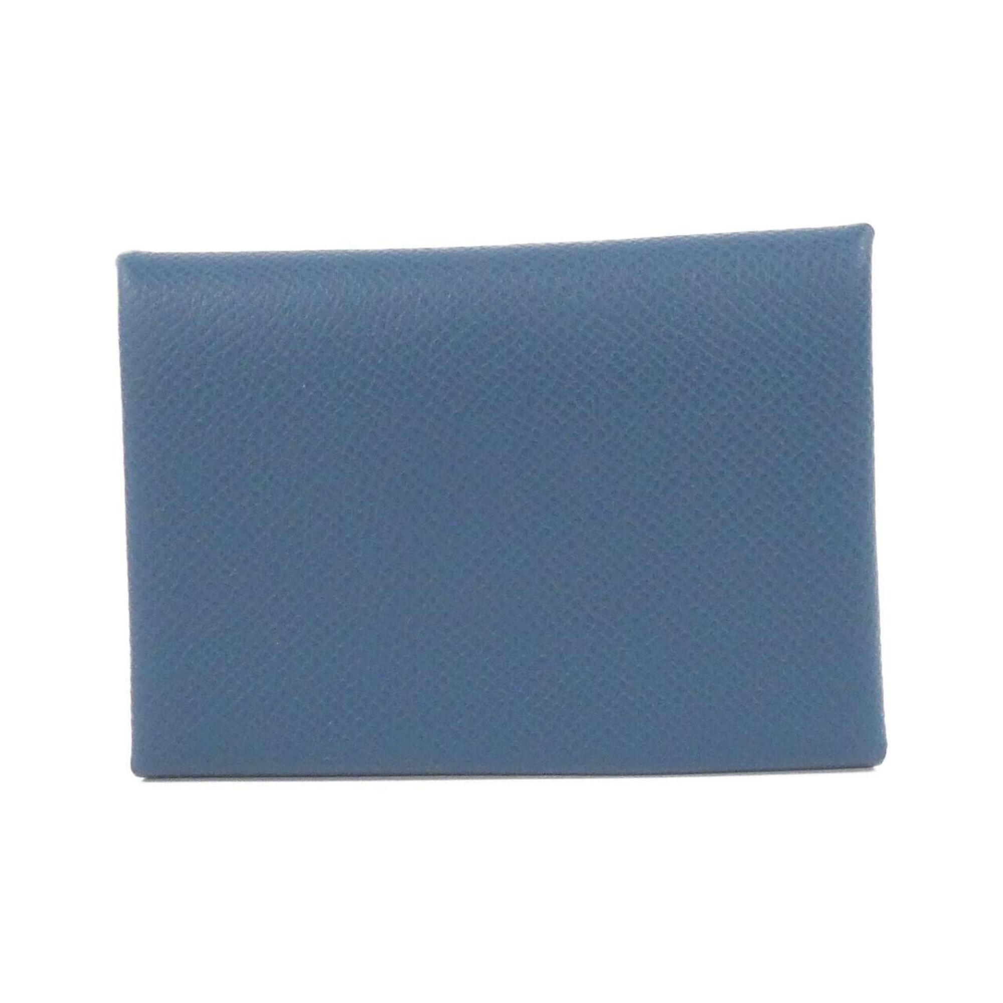 Hermes Blue Epsom Leather Coin Purse/Coin Case (Pre-Owned)