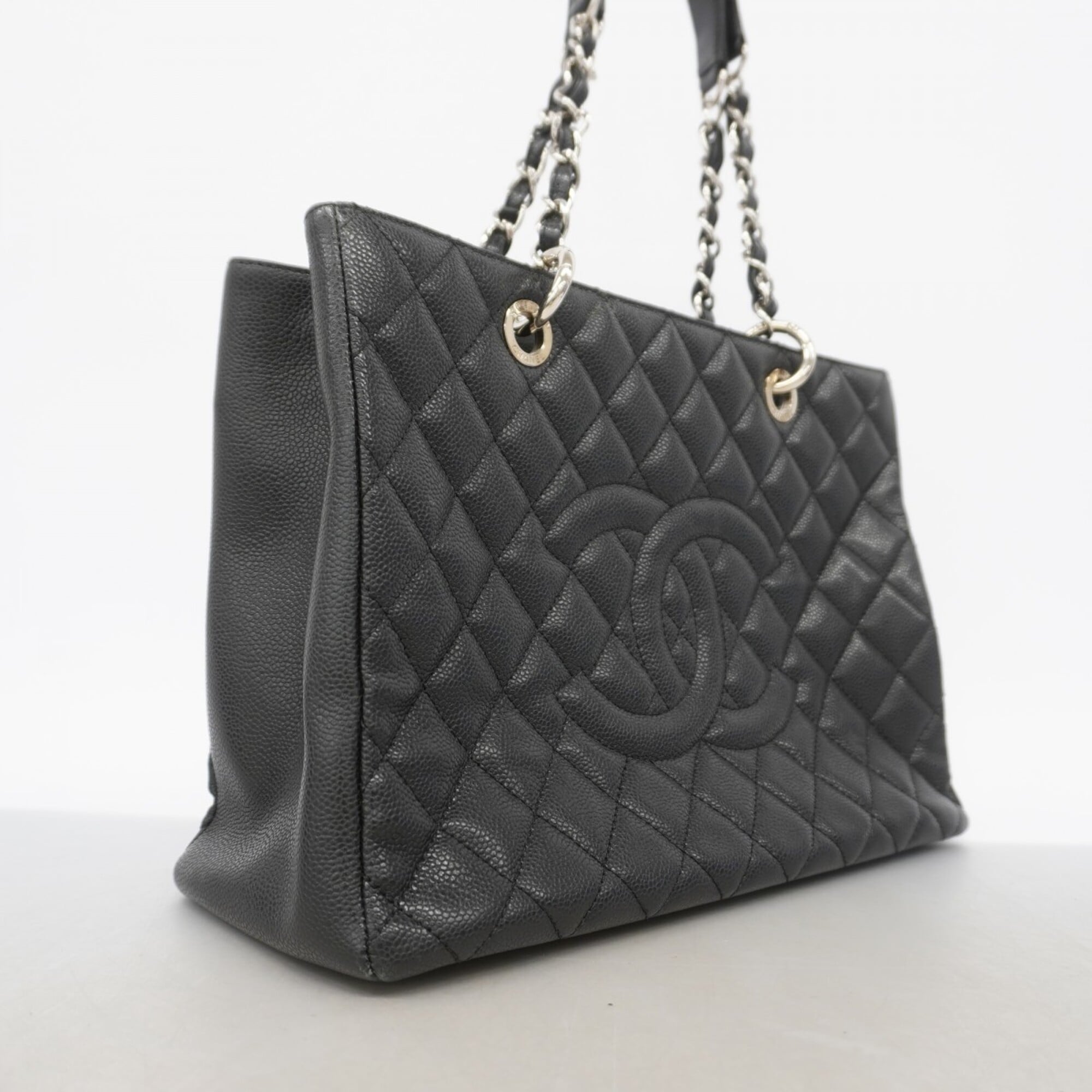 Chanel Black Grained Calfskin Tote Bag (Pre-Owned)