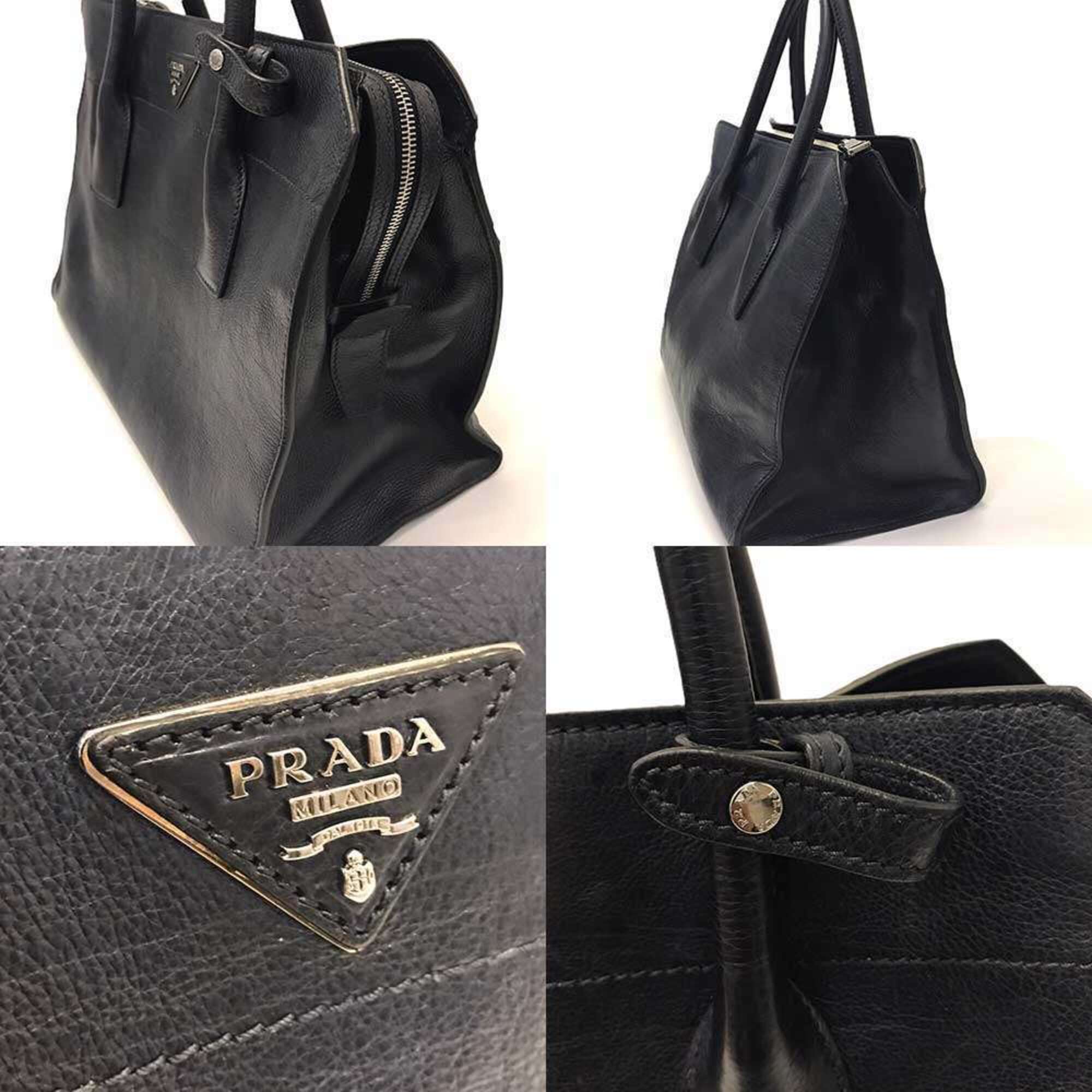 Prada Navy Leather Handbag (Pre-Owned)