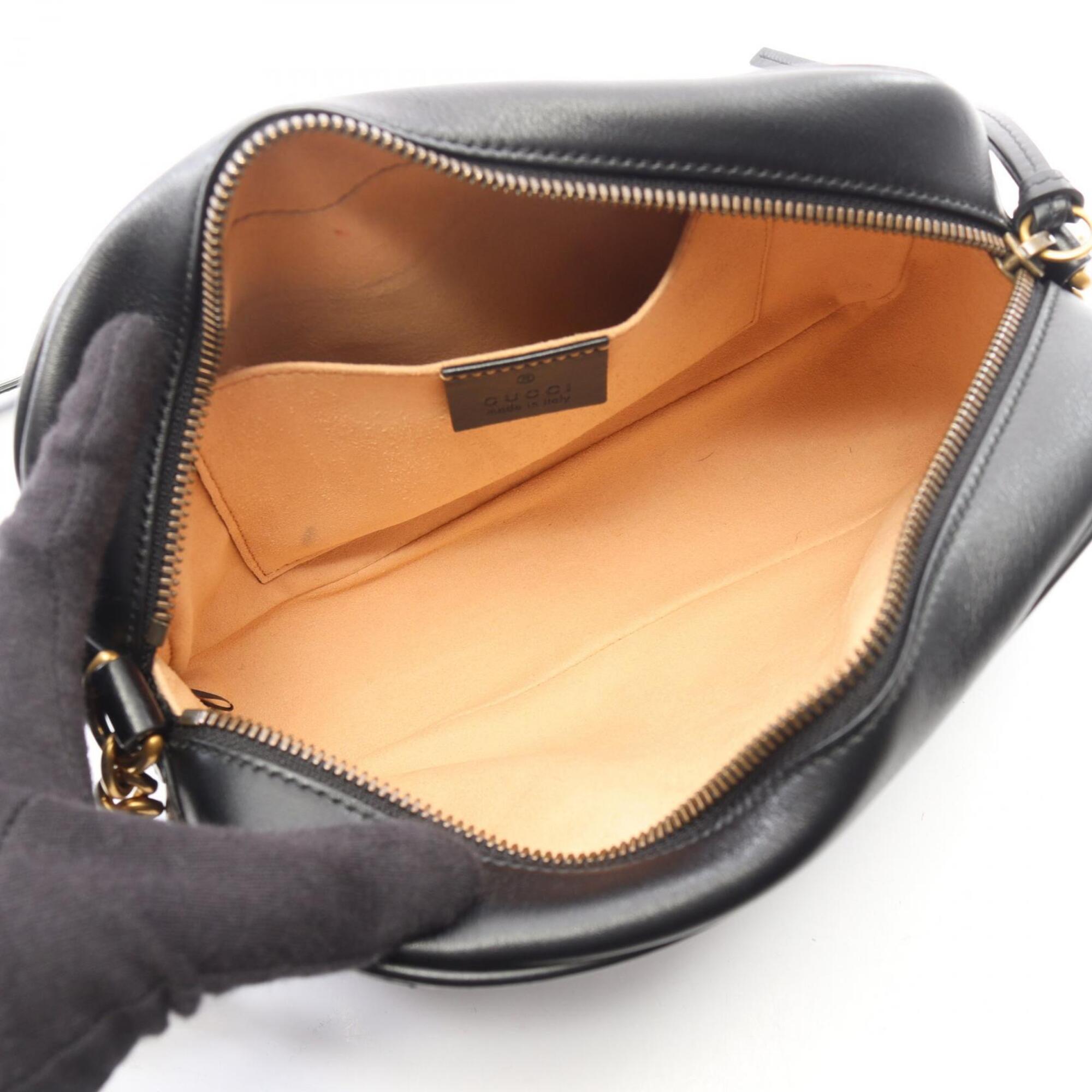 Gucci Black Leather Handbag Shoulder Bag (Pre-Owned)