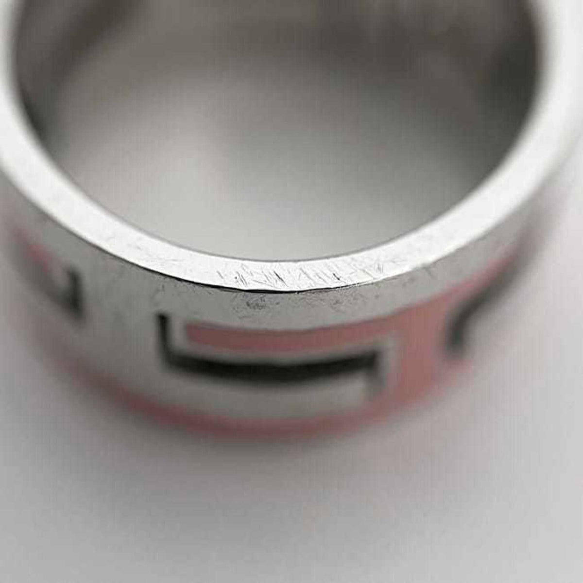 Hermes Silver Pink Silver 925 Band Ring (Pre-Owned)