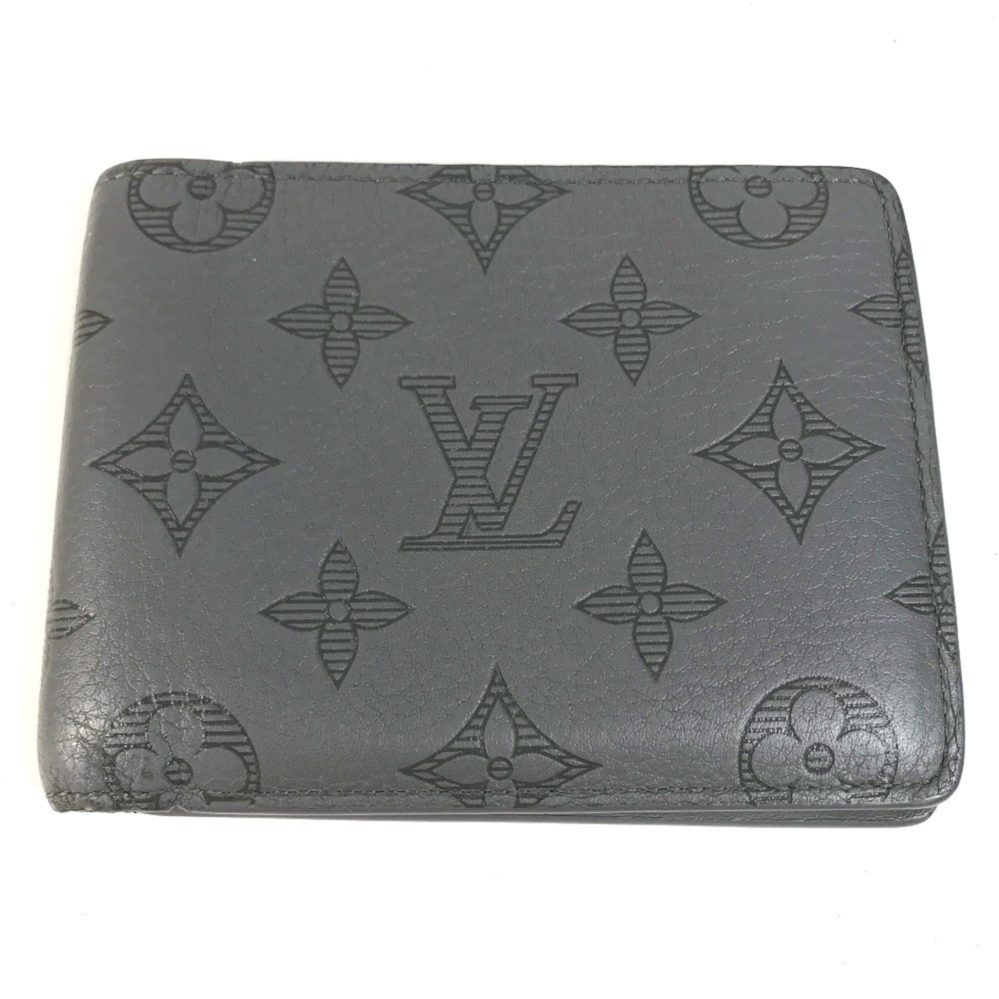 Louis Vuitton Monogram Shadow Gray Monogram Shadow Wallet (Bi-Fold) (Pre-Owned)