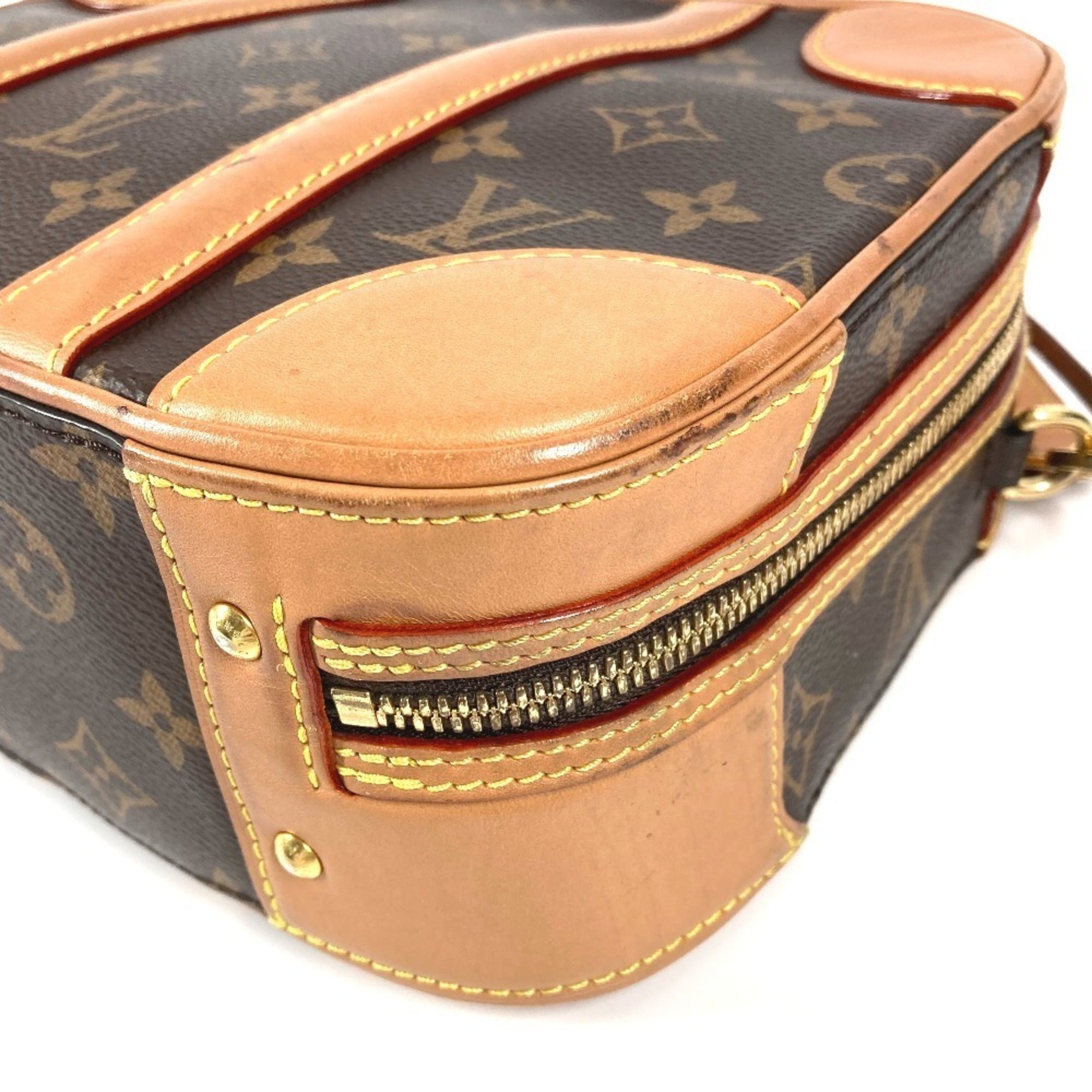 Louis Vuitton Brown Monogram Boston Bag Handbag Shoulder Bag (Pre-Owned)