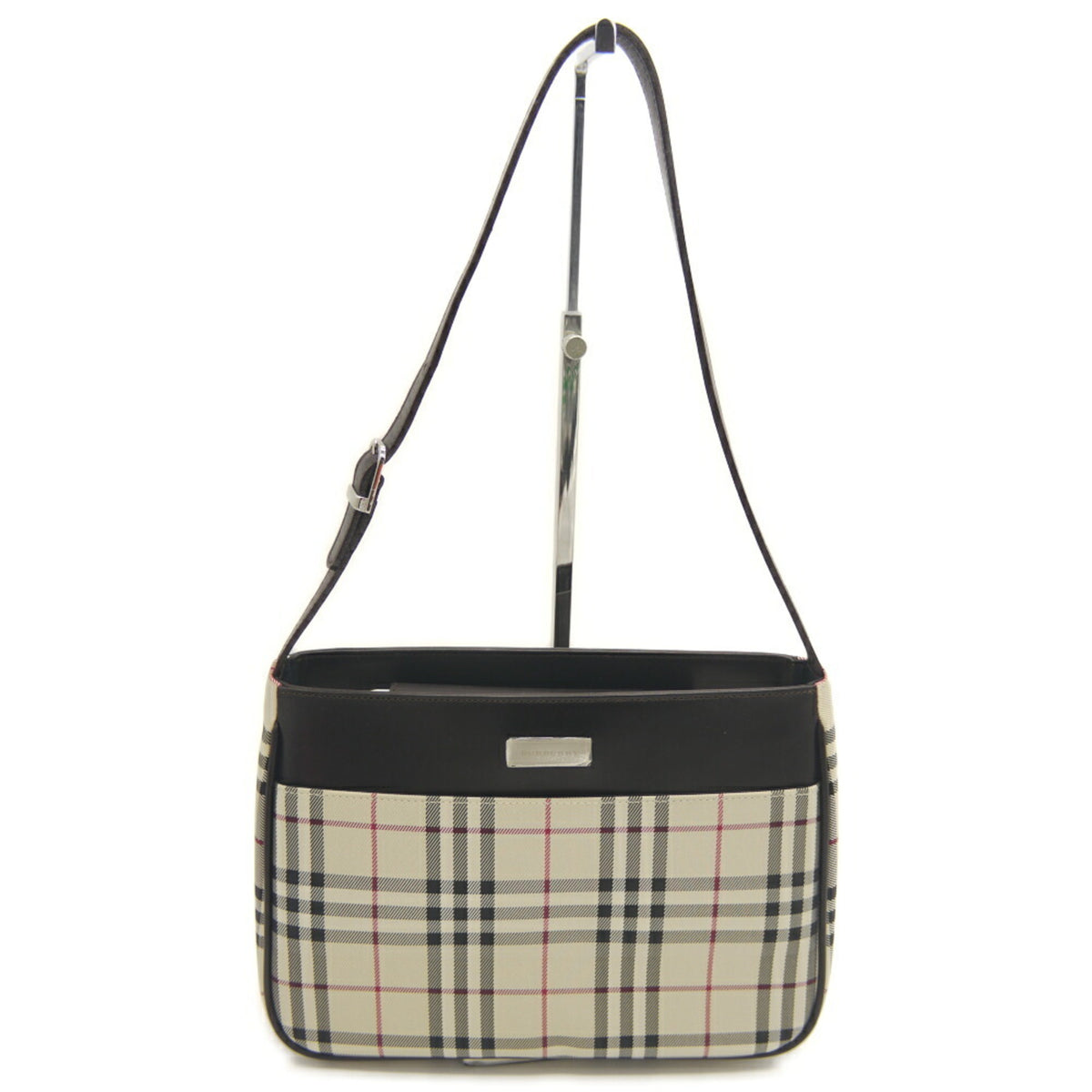 Burberry Beige Canvas Leather Shoulder Bag (Pre-Owned)