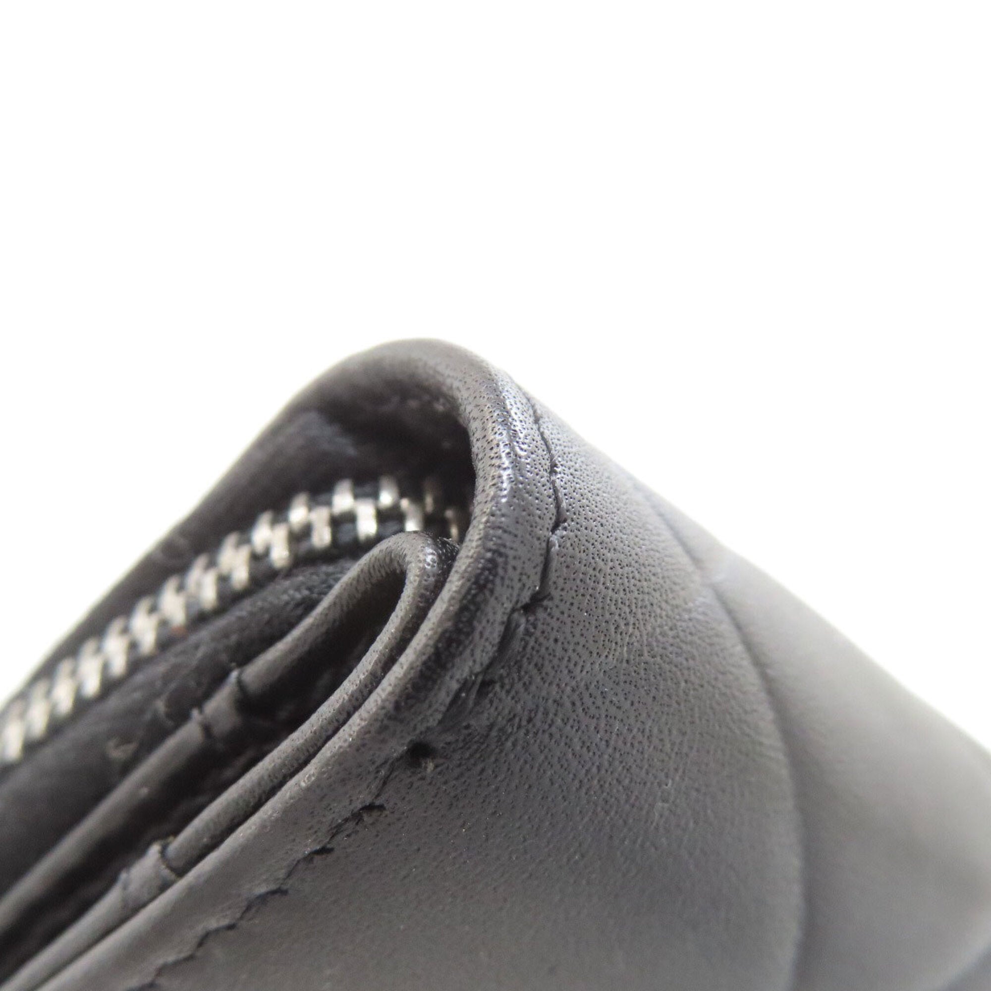 Chanel Black Leather Long Wallet (Bi-Fold) (Pre-Owned)