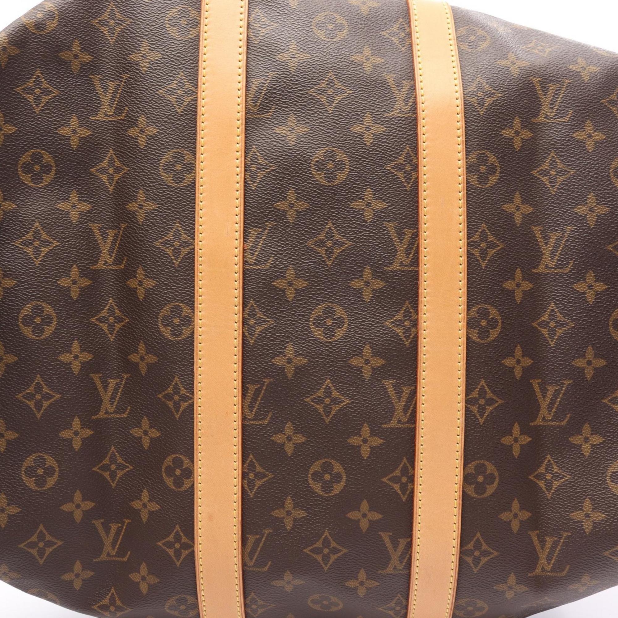 Louis Vuitton Brown Monogram Coated Canvas Leather Boston Bag Handbag (Pre-Owned)