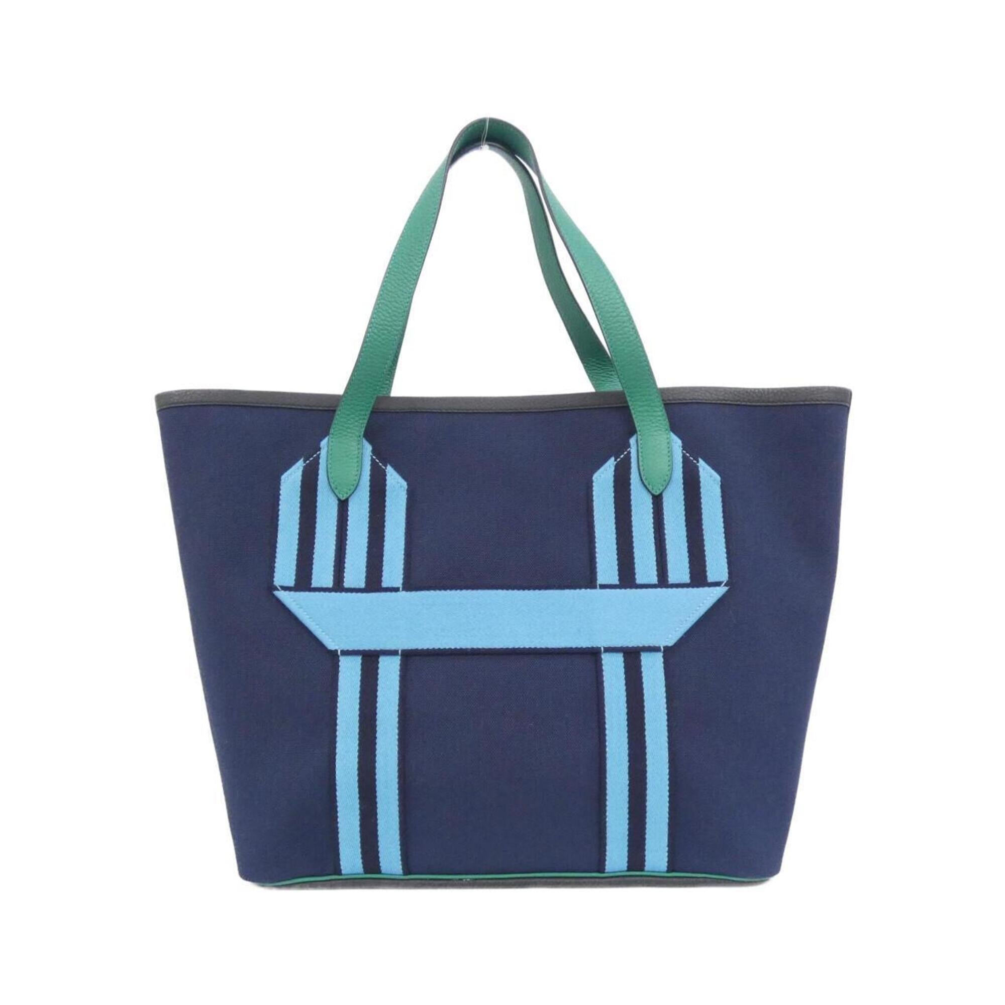 Hermes Black Blue Vert Leather Handbag (Pre-Owned)