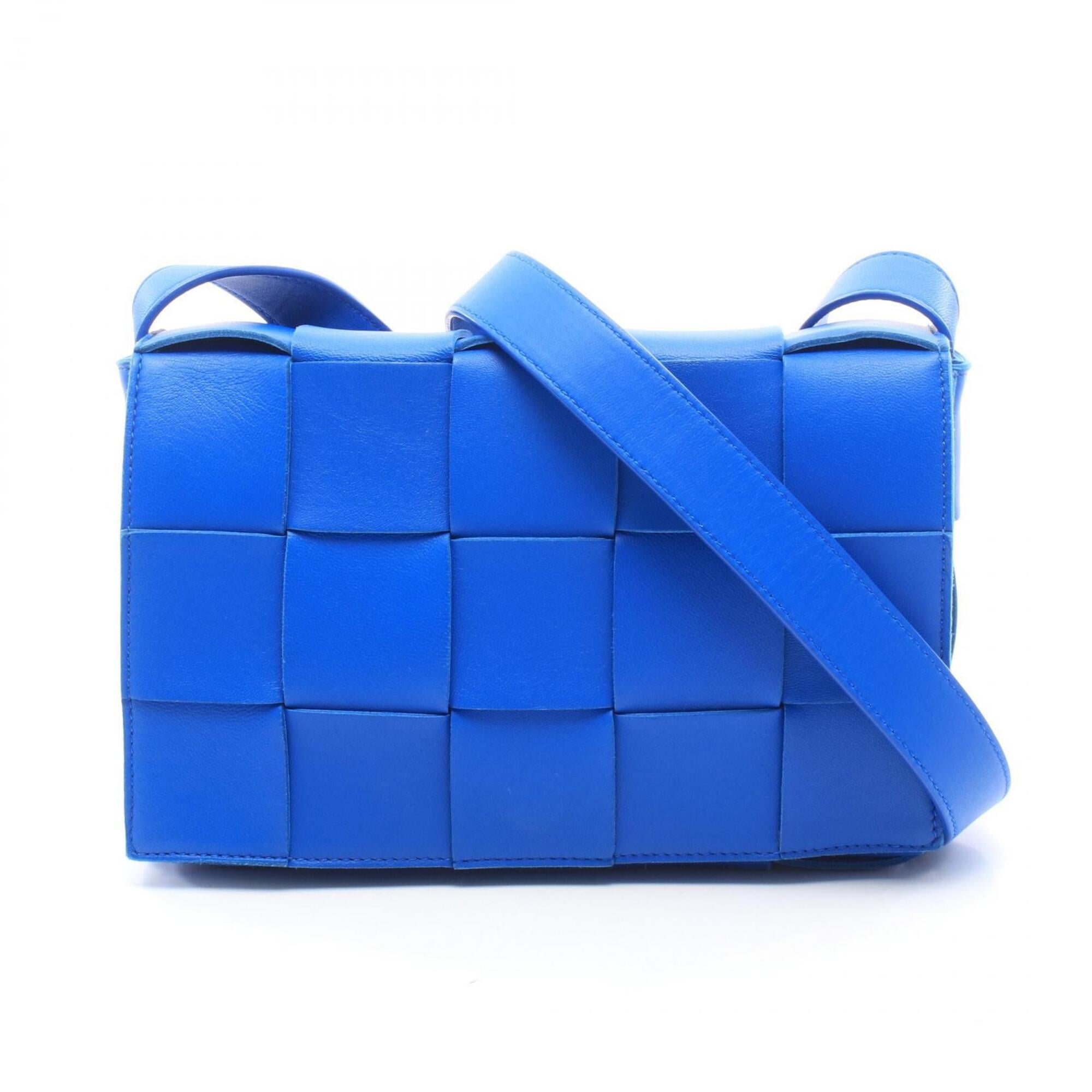 Bottega Veneta Blue Leather Shoulder Bag Sling Bag (Pre-Owned)