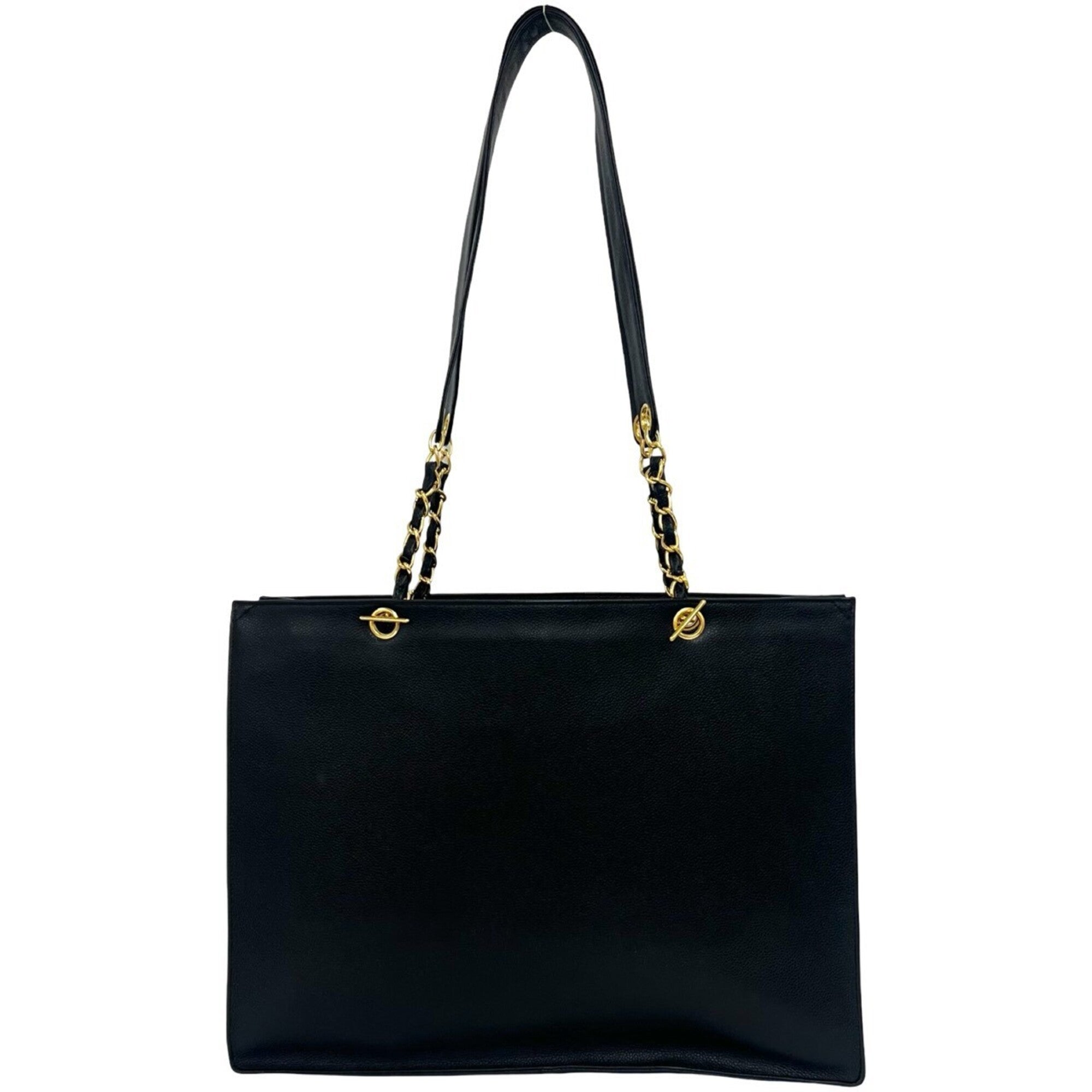 Chanel Black Grained Calfskin Tote Bag (Pre-Owned)