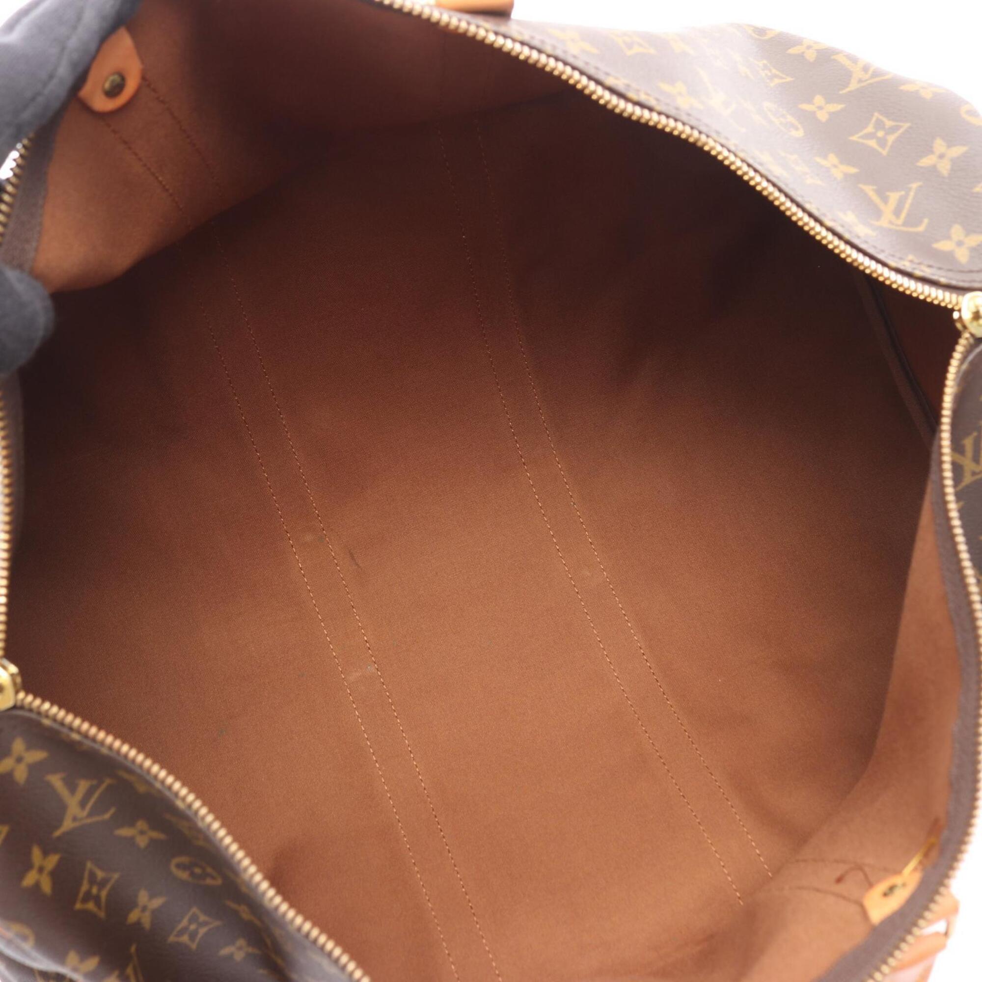 Louis Vuitton Brown Monogram Coated Canvas Leather Boston Bag Handbag (Pre-Owned)