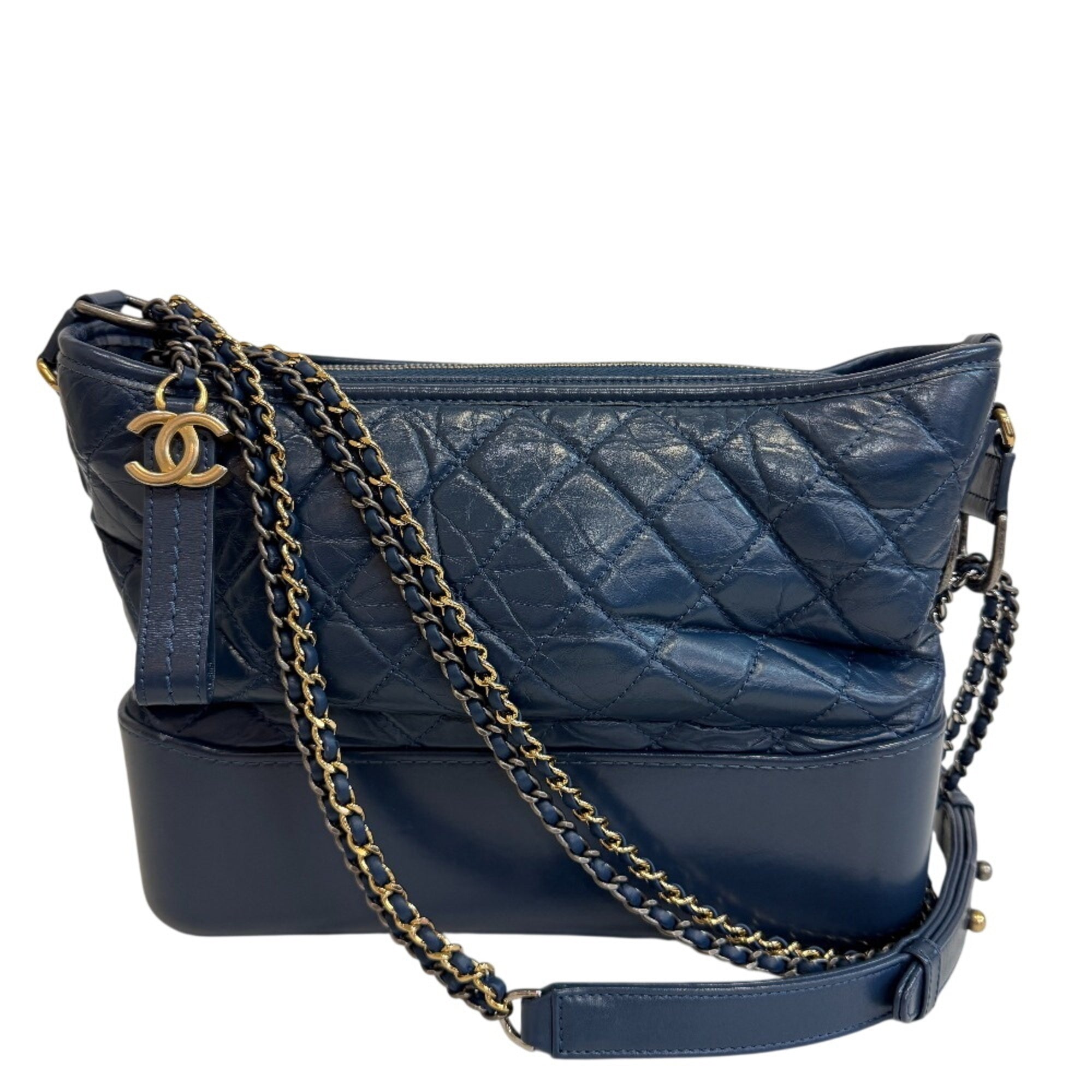 Chanel Blue Leather Shoulder Bag (Pre-Owned)