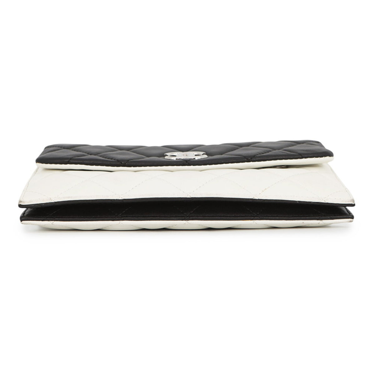 Chanel Black White Chain/Shoulder Wallet (Pre-Owned)