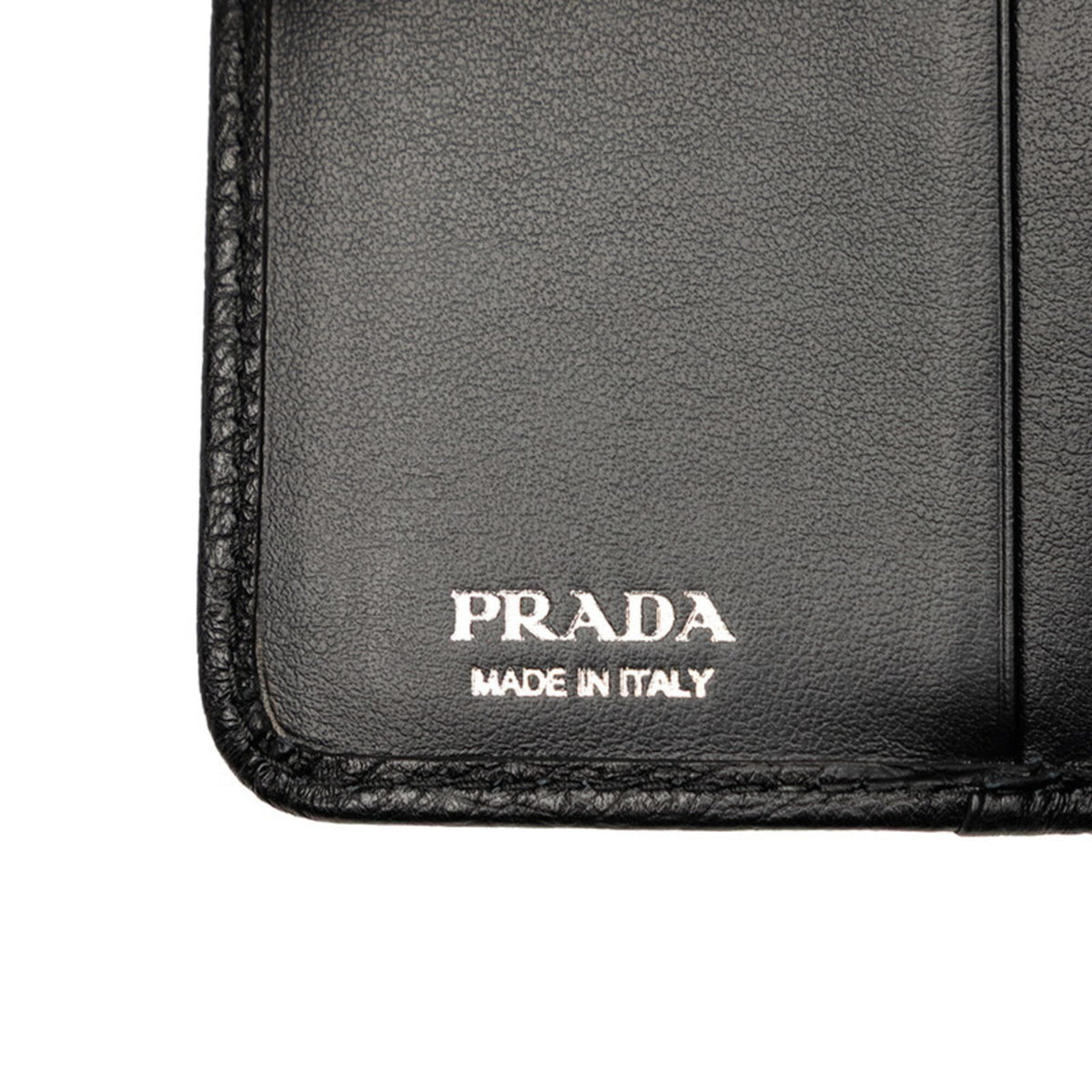 Prada Black Leather Wallet (Tri-Fold) (Pre-Owned)