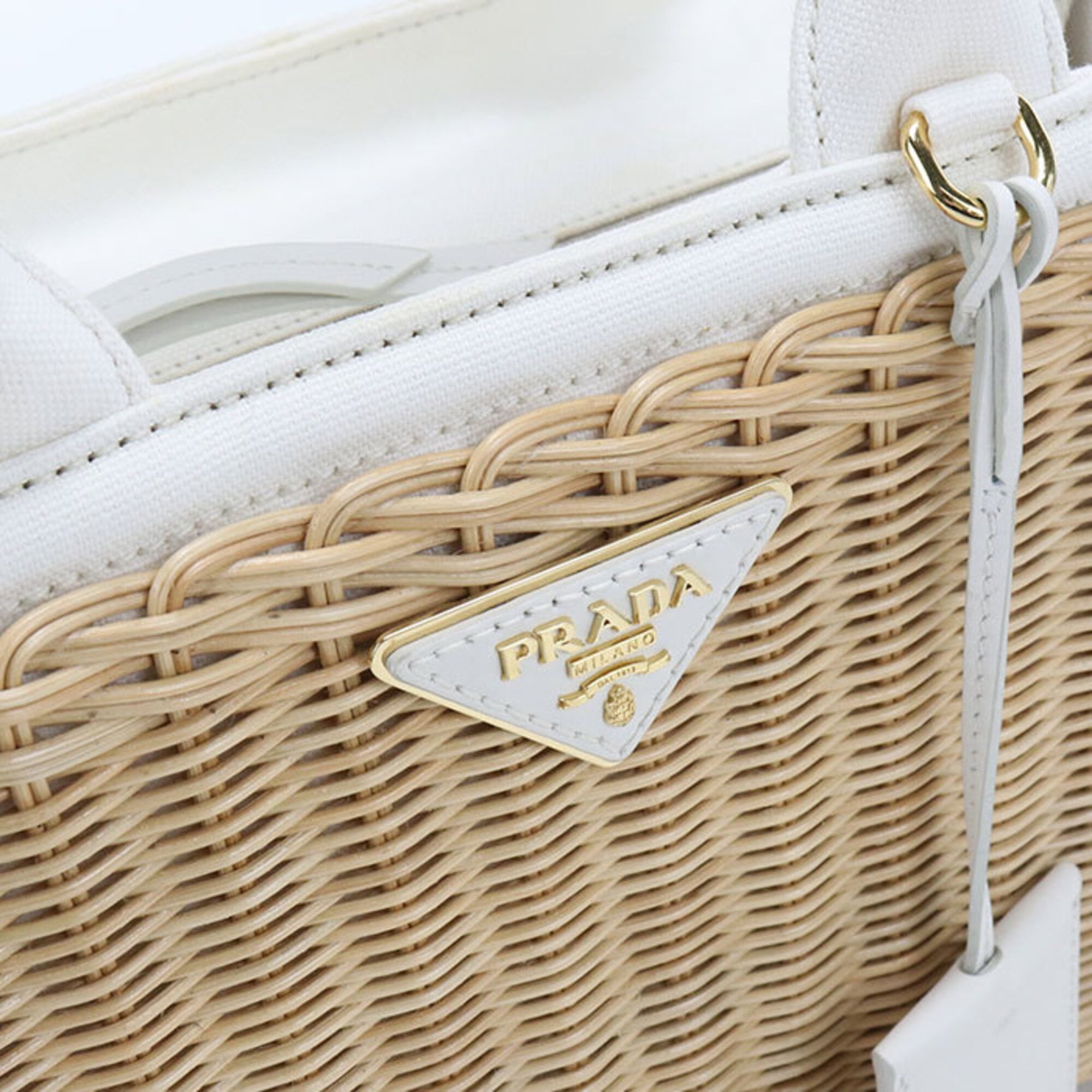 Prada Beige Cotton Canvas Tote Bag (Pre-Owned)