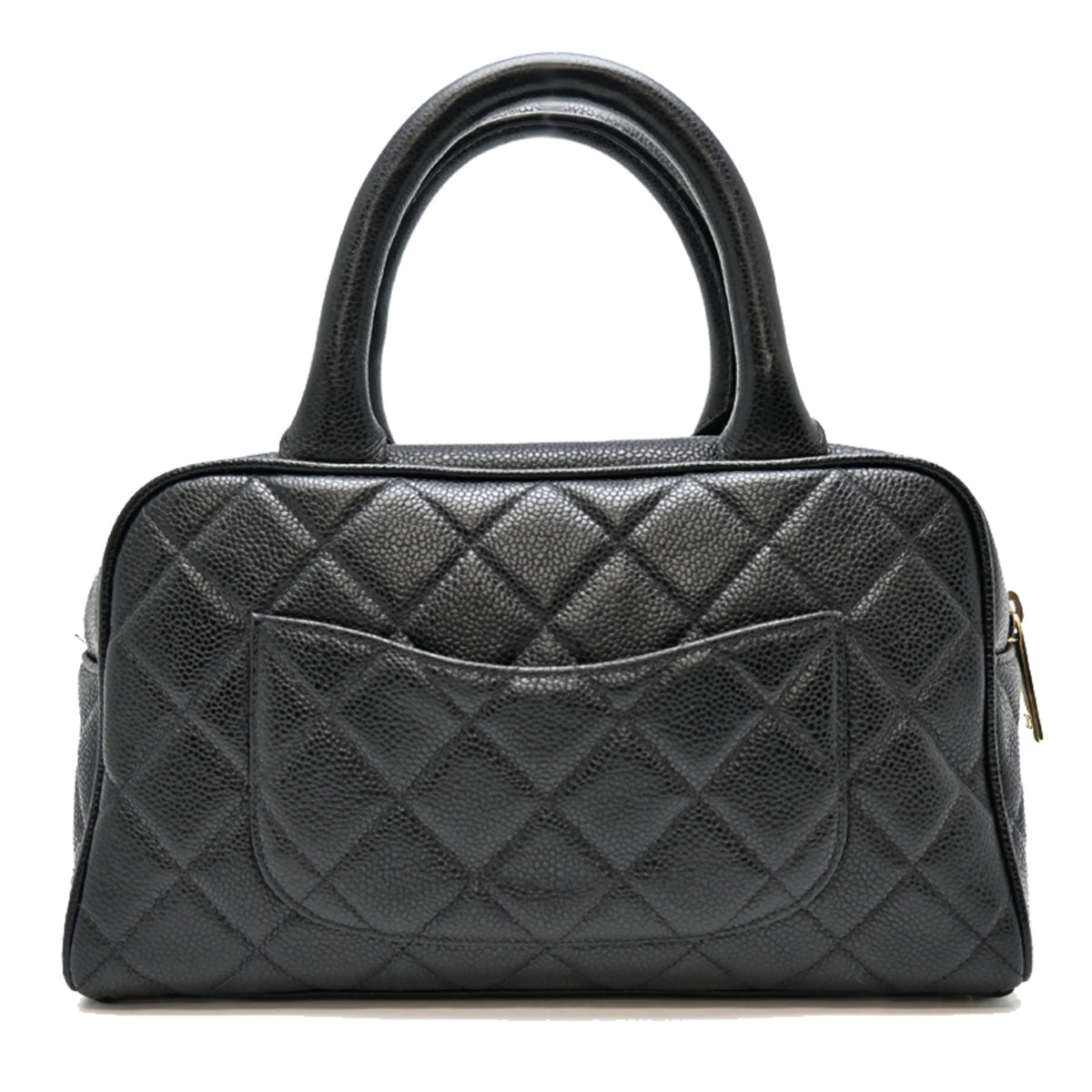Chanel Black Grained Calfskin Handbag (Pre-Owned)