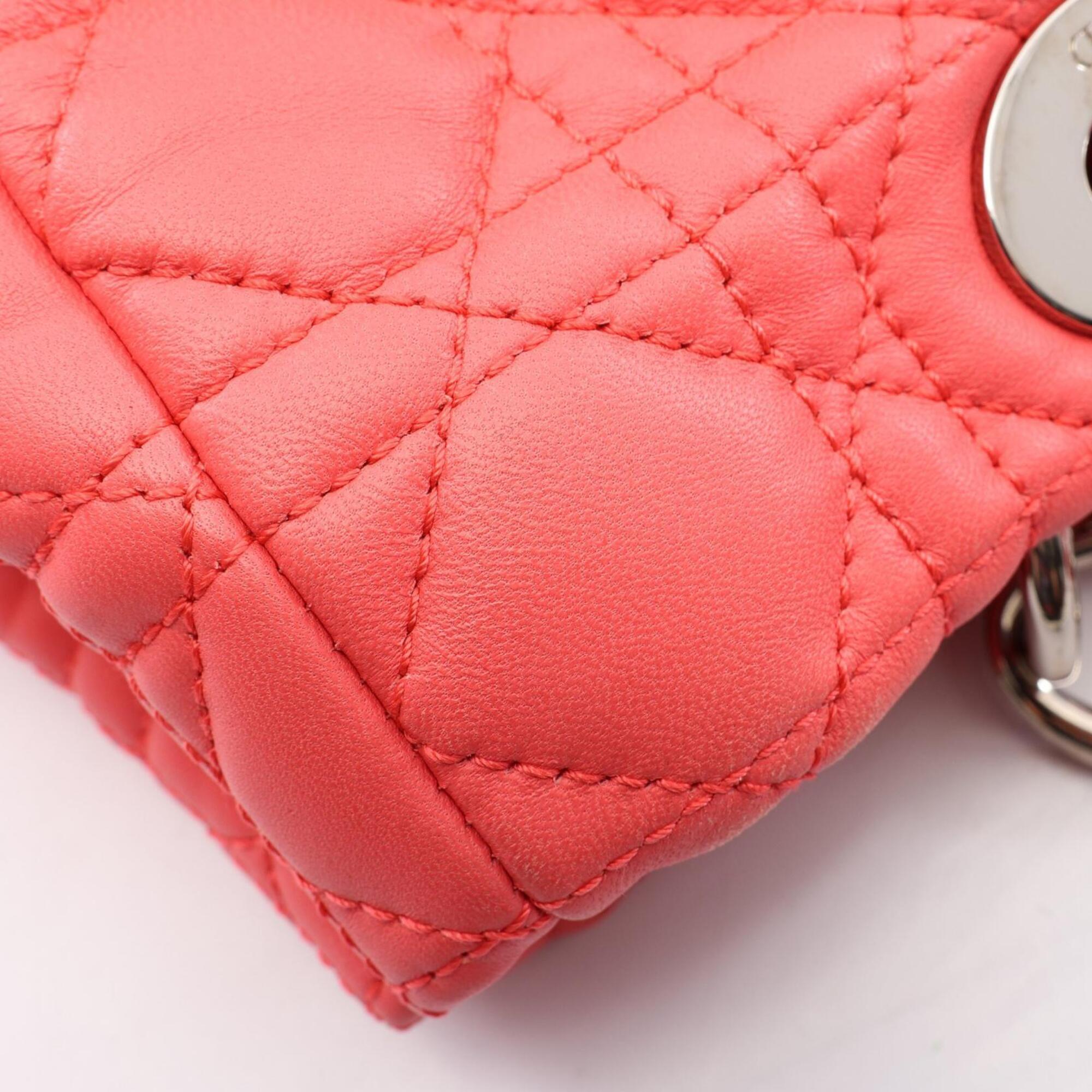 Christian Dior Pink Leather Handbag Tote Bag (Pre-Owned)